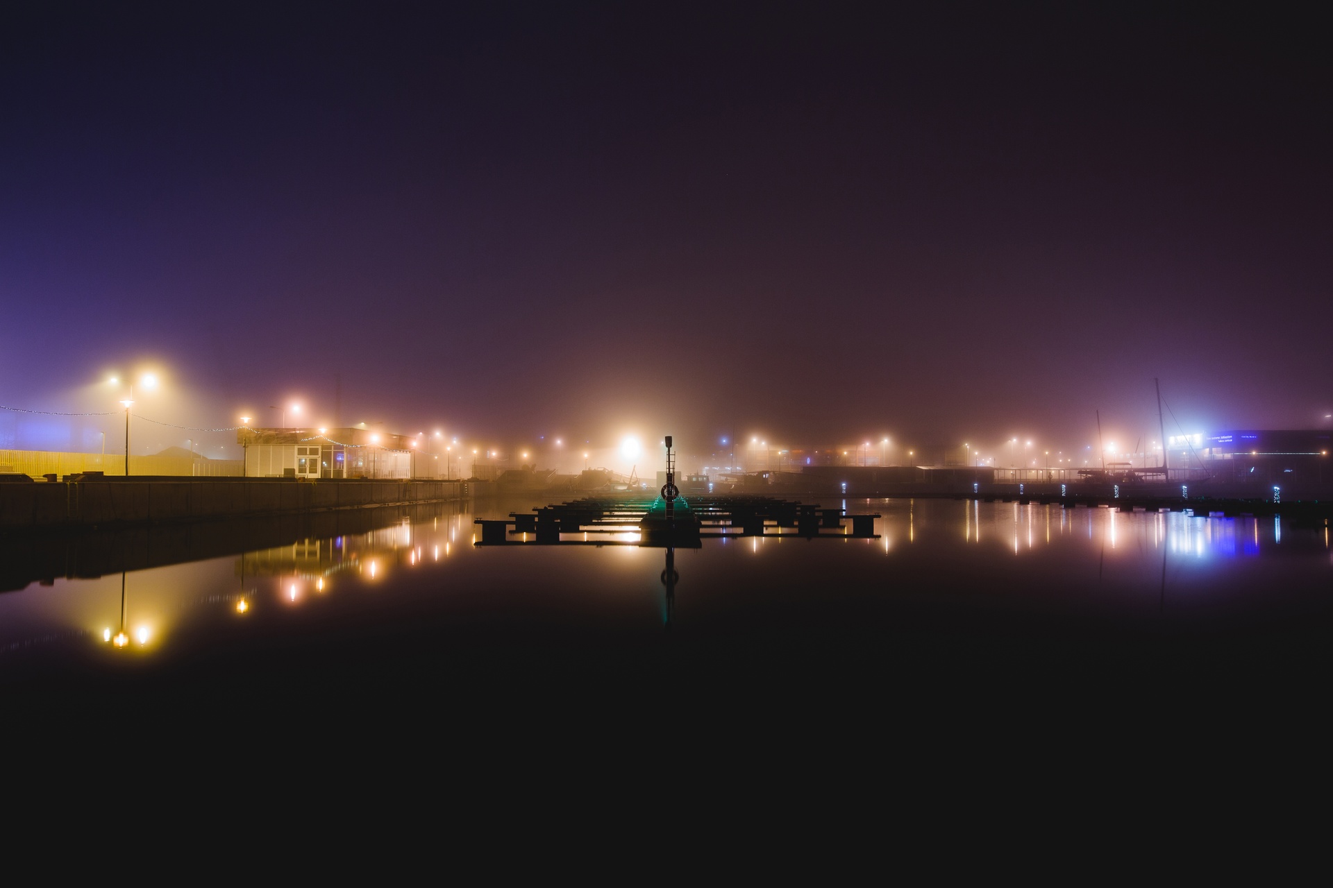 Foggy Night at Port of Tallinn