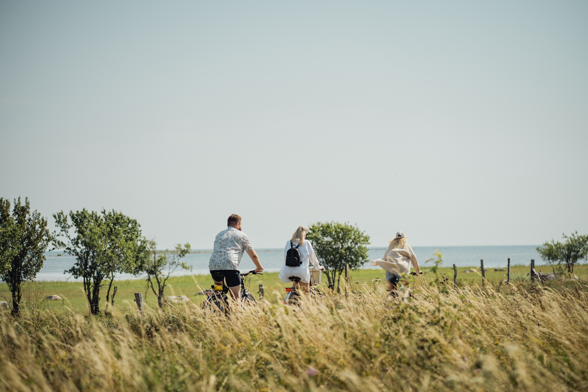 Riding bikes on an island