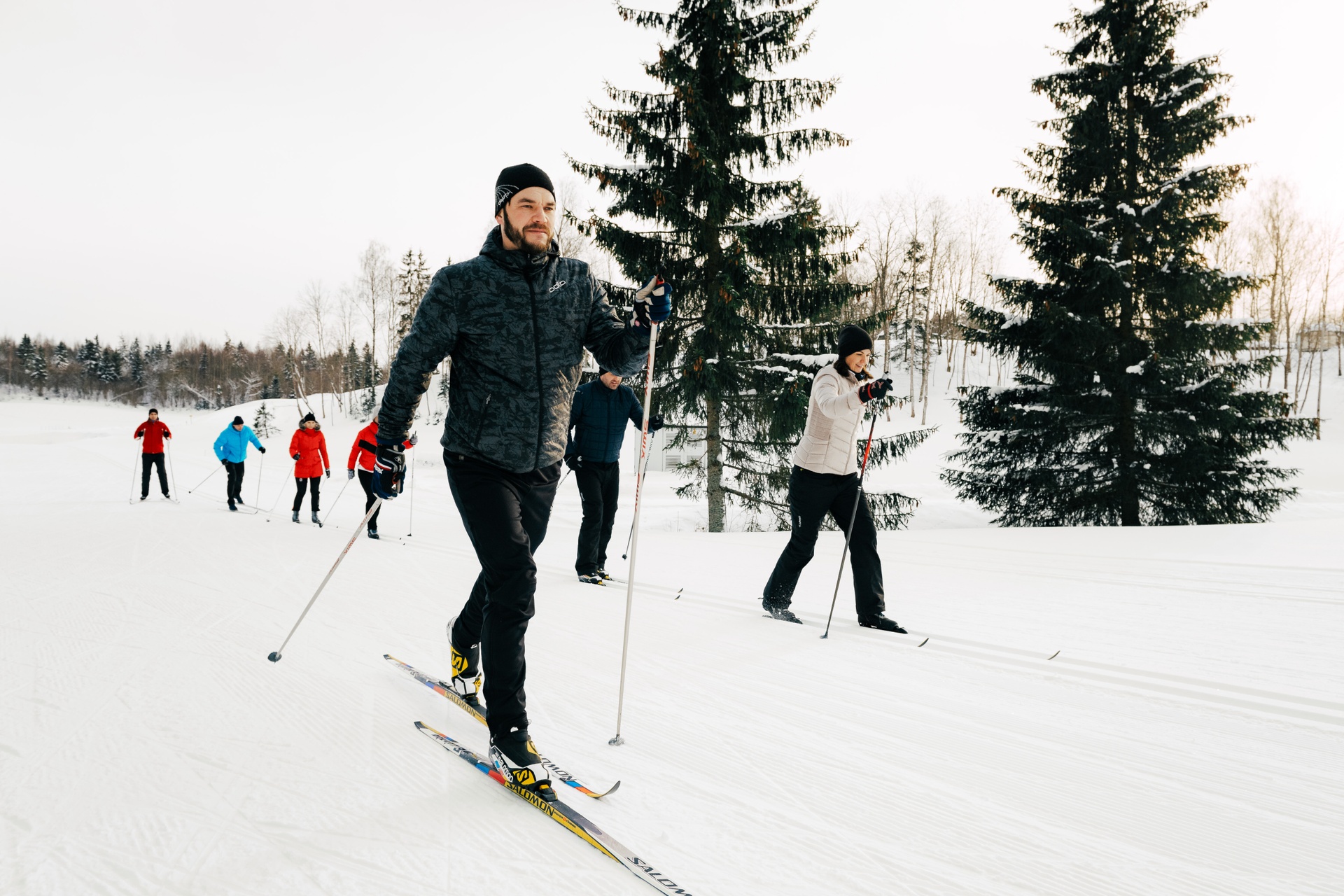 people skiing in winter