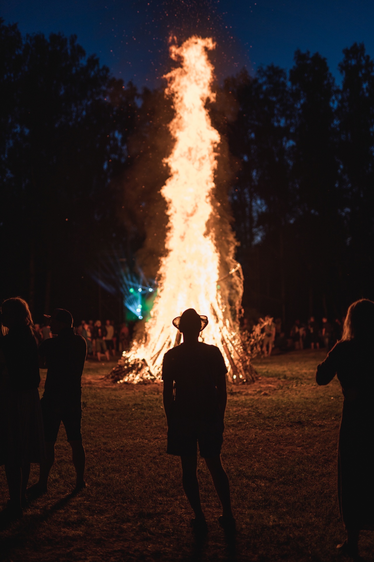 midsummer bonfire at a festival in Estonia
