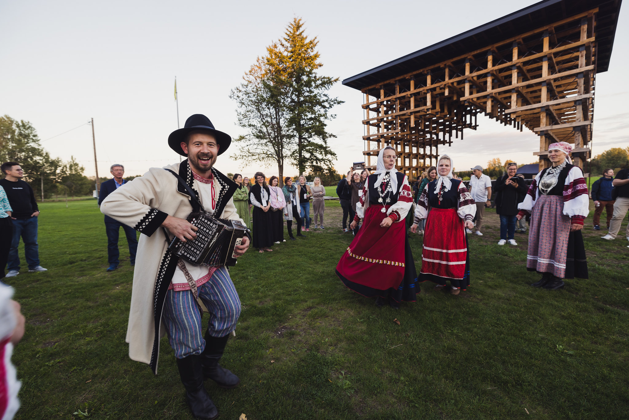 Seto dancers and accordion player in South Estonia