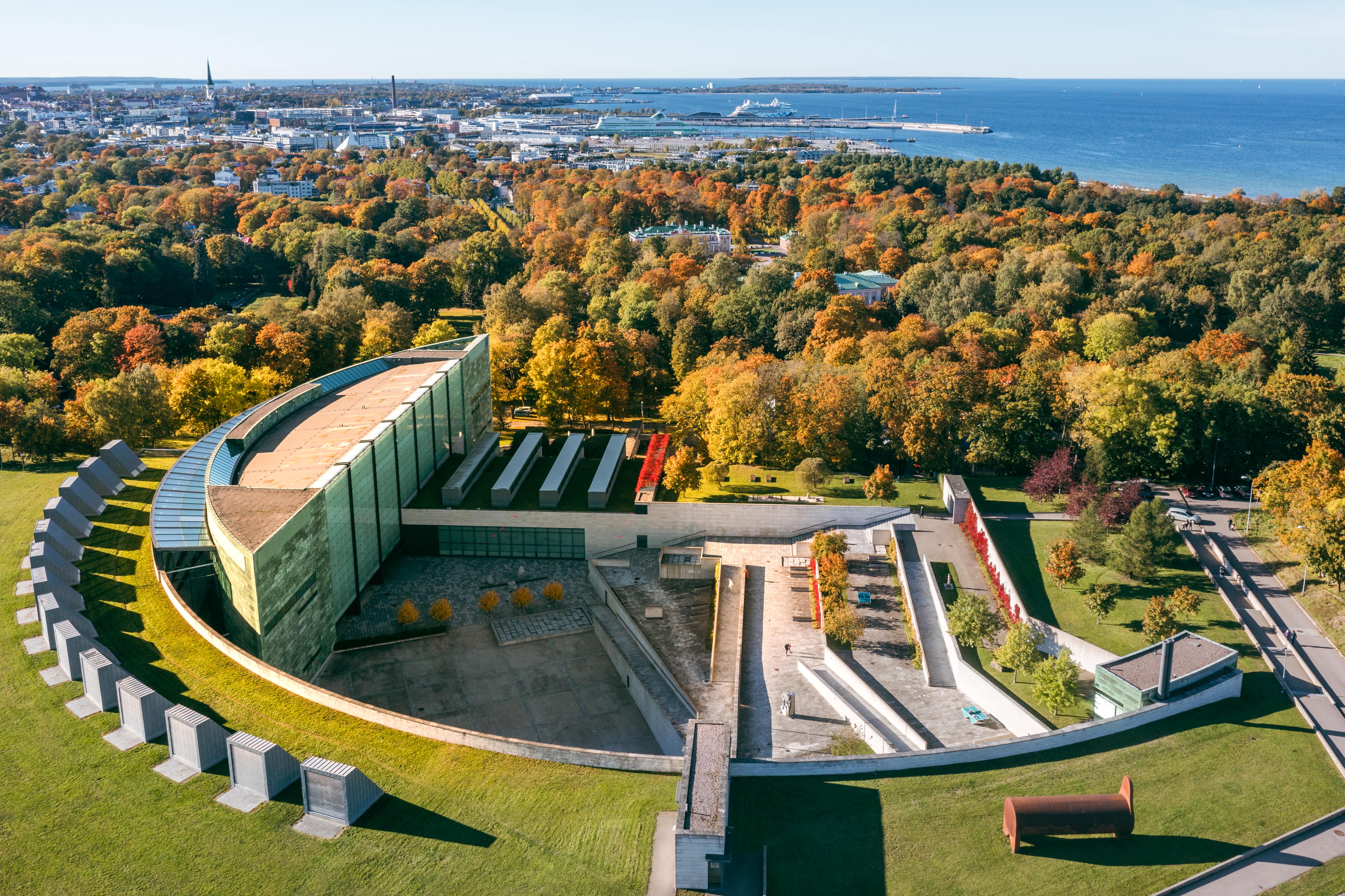 Tallinn's Kumu Art Museum in autumn