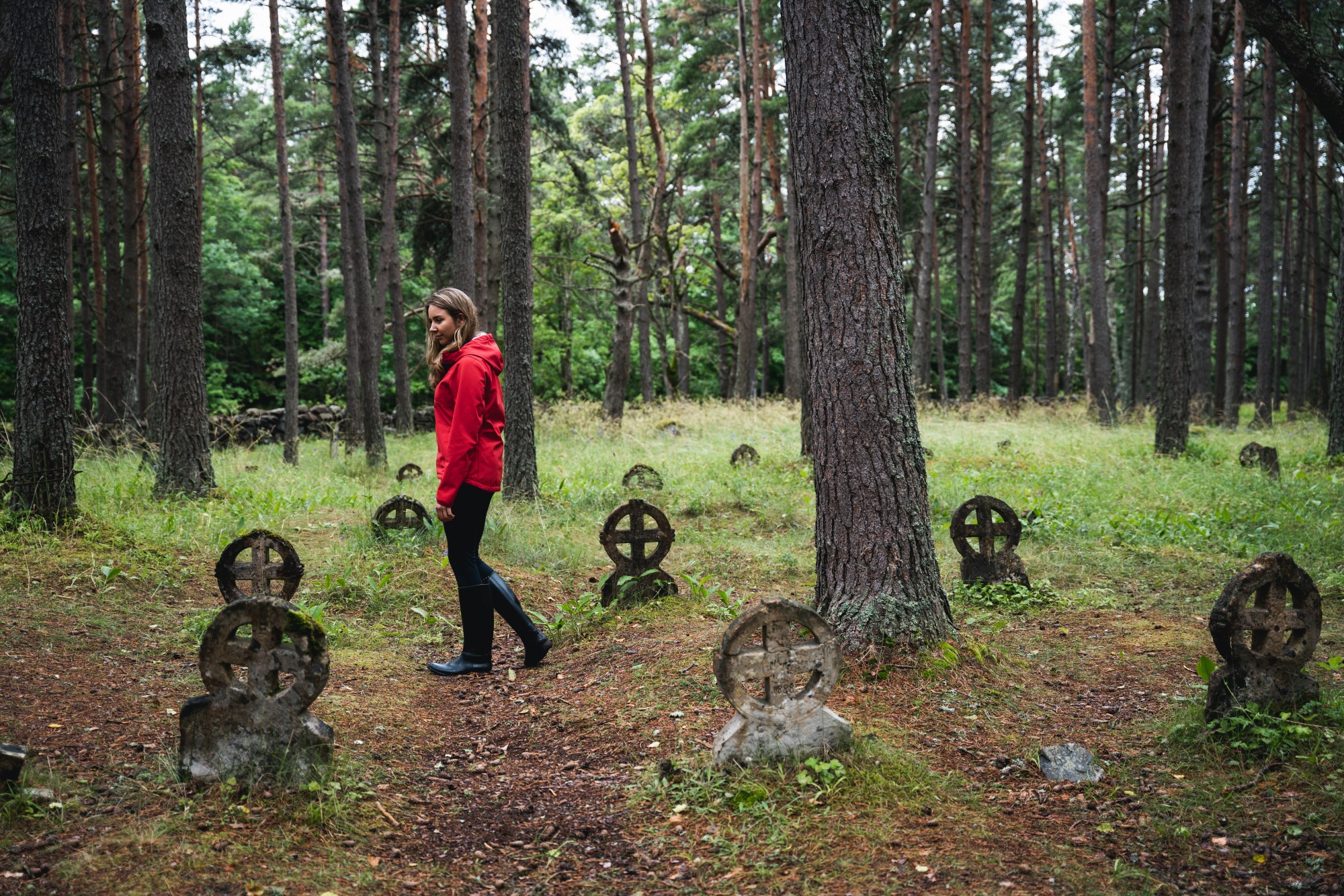 keltischer Kreuze auf dem Insel-Friedhof Vormsi