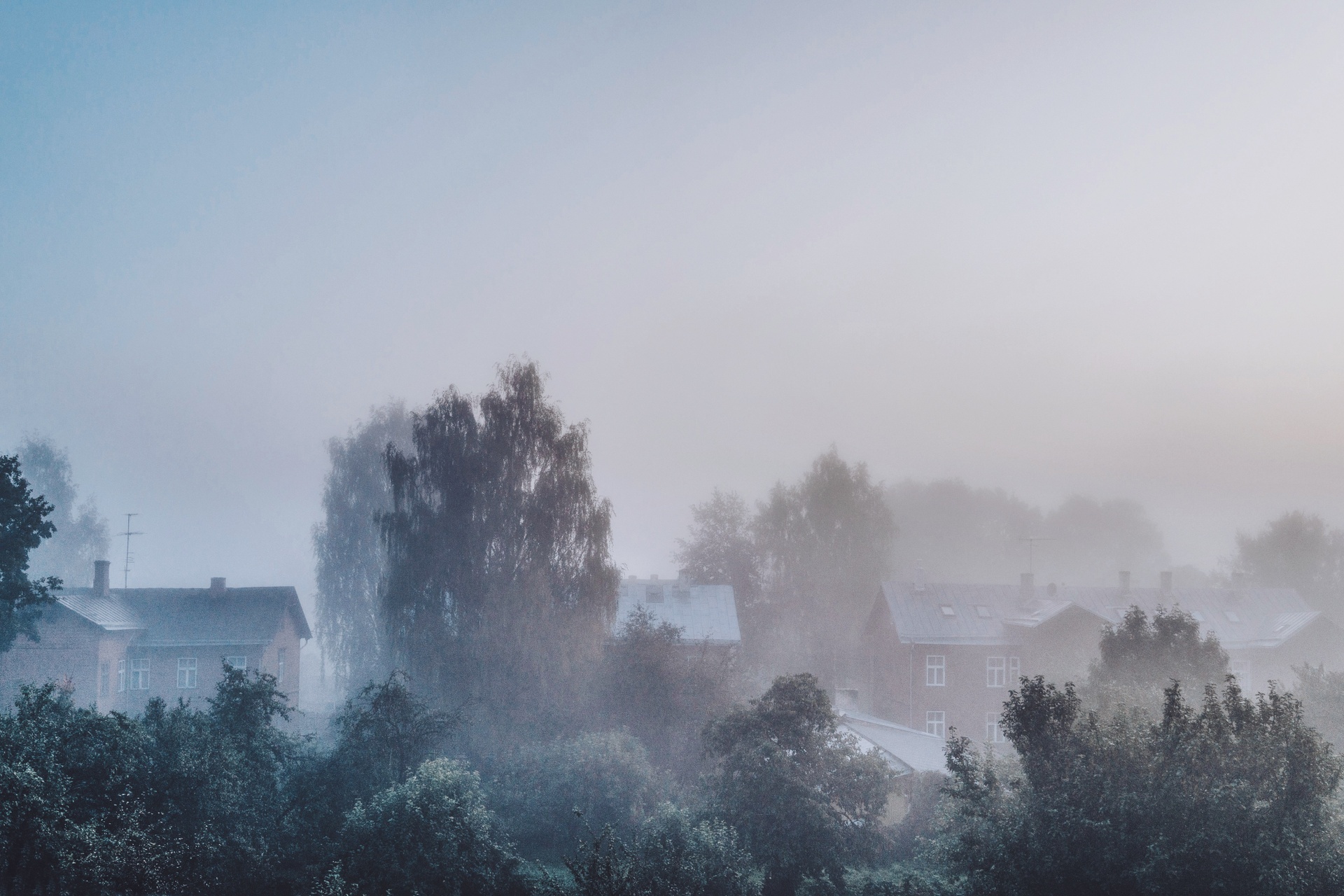 Foggy weather during autumn in Estonia