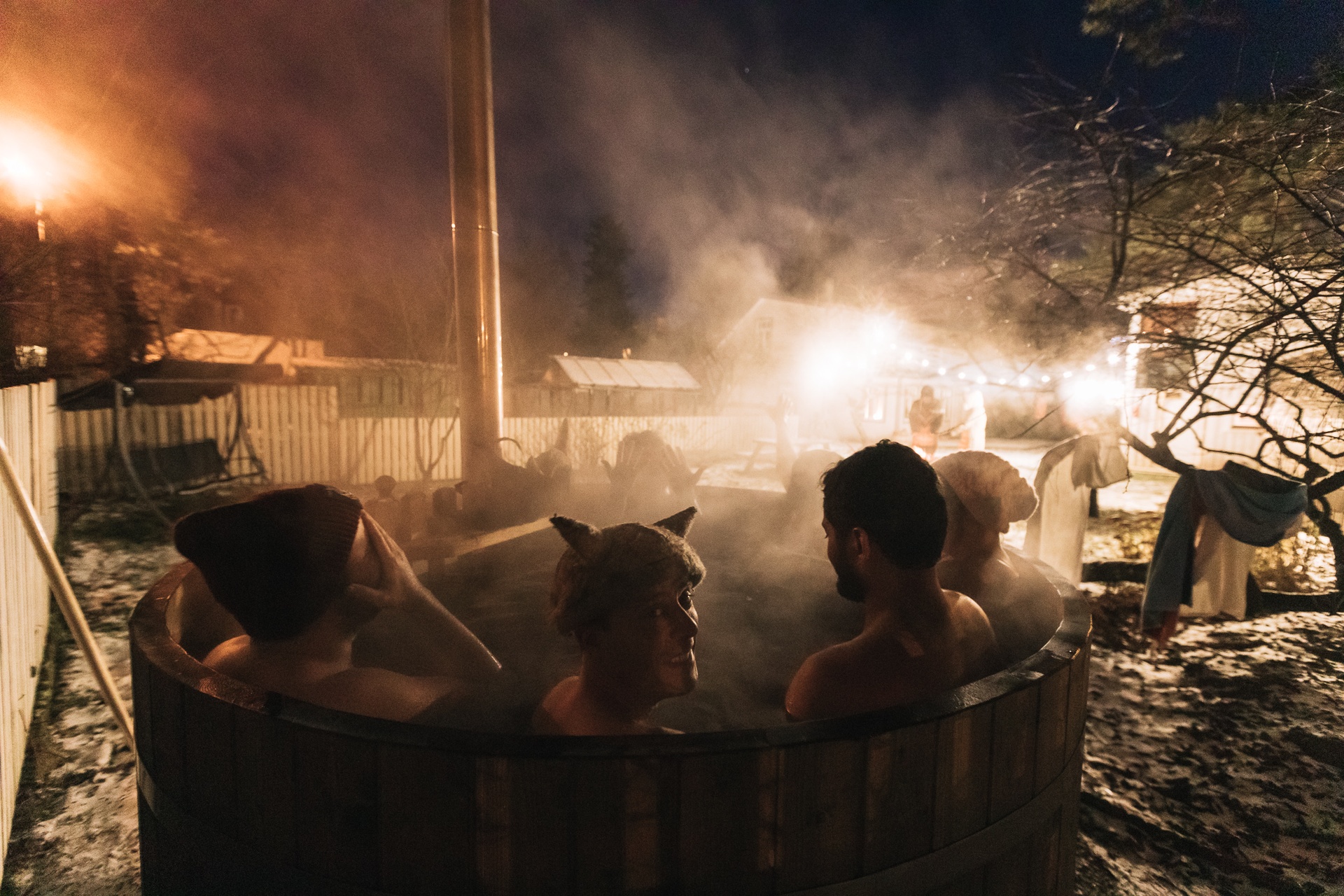 People enjoying sauna