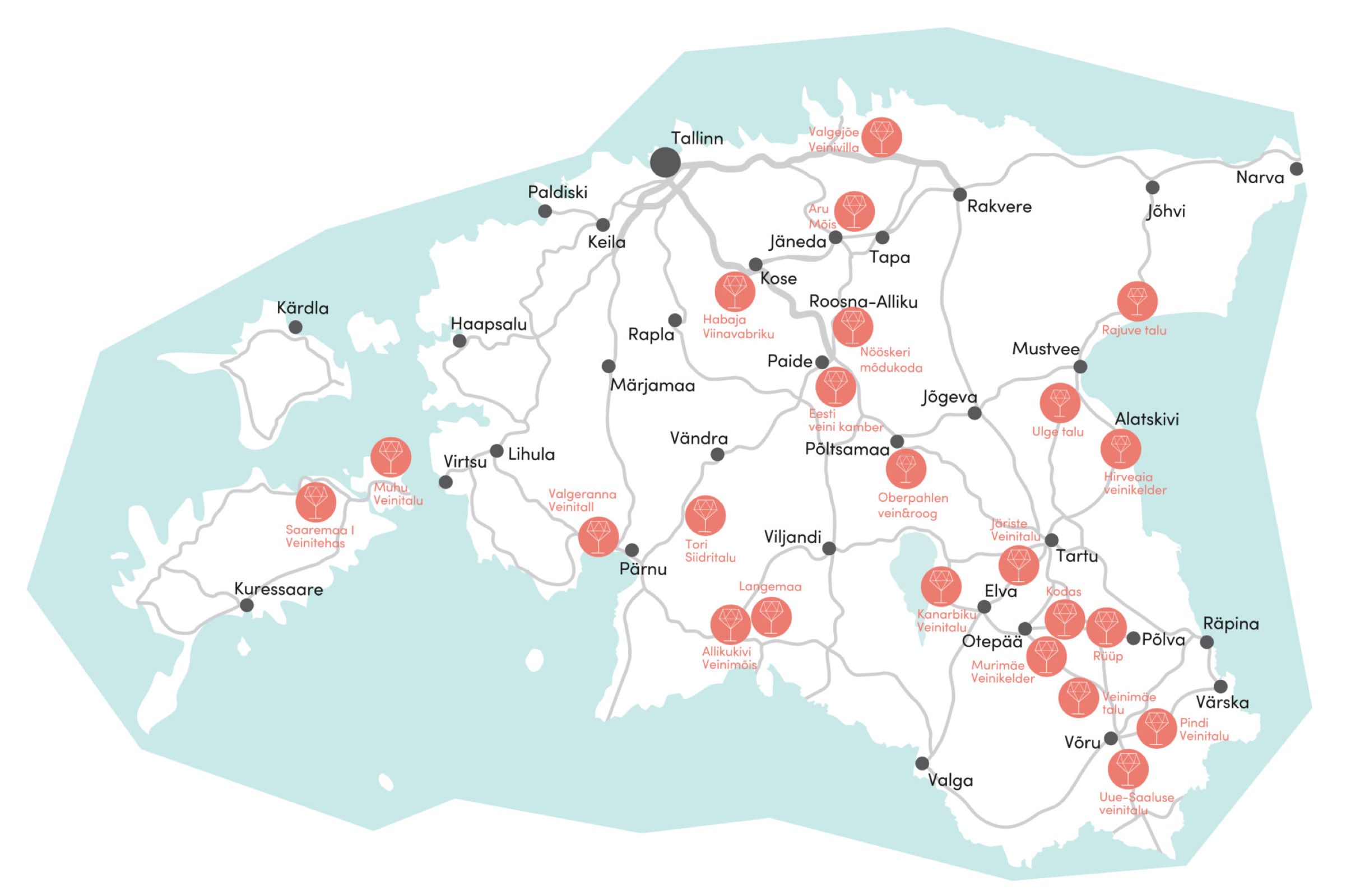 Estonian wine map