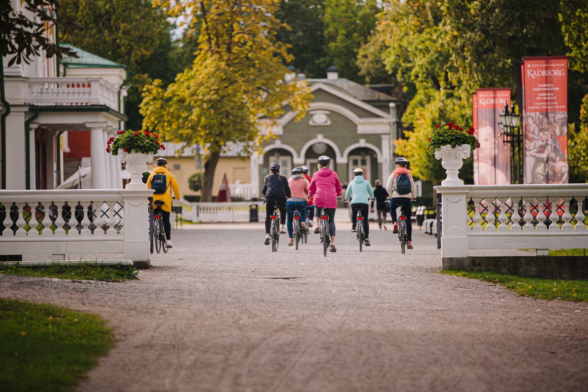 Women riding with bikes