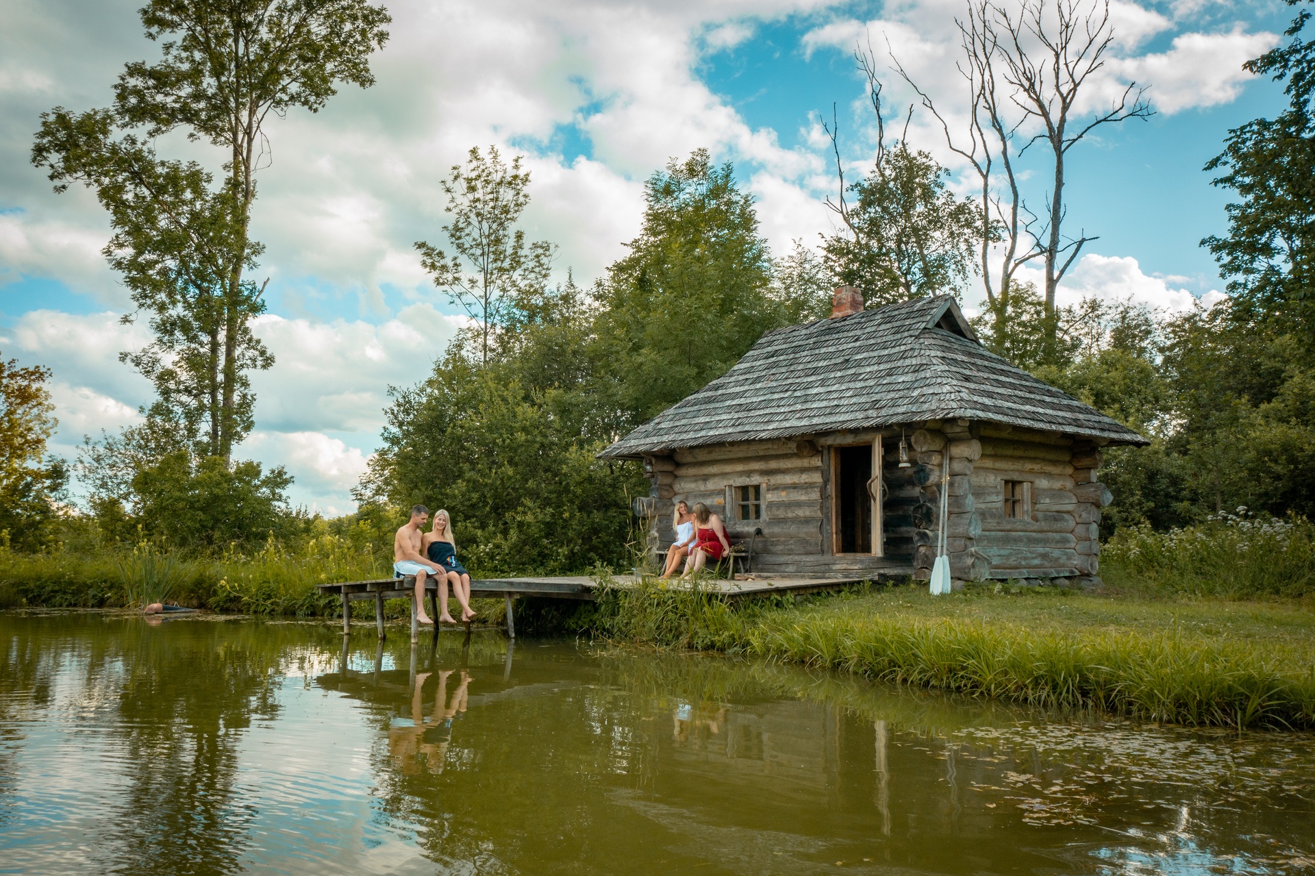 Torupillitalu Holiday House sauna in Estonia during summer
