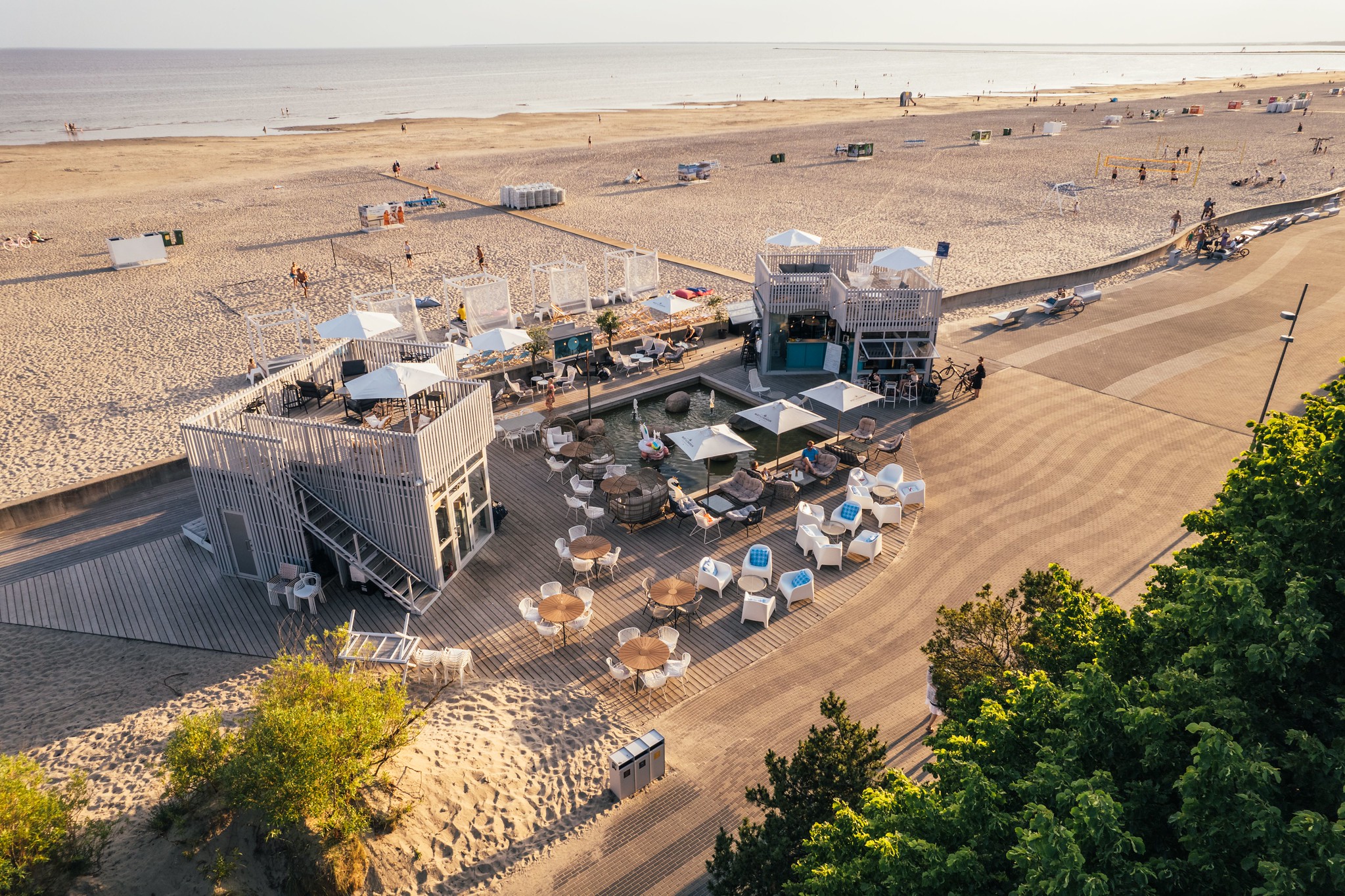 Beach Cafe and sandy beach in Pärnu