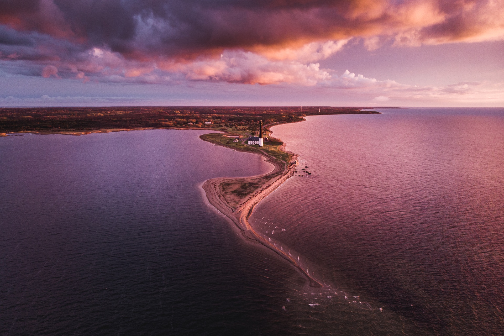 Sõrve Peninsula at sunset during the summer