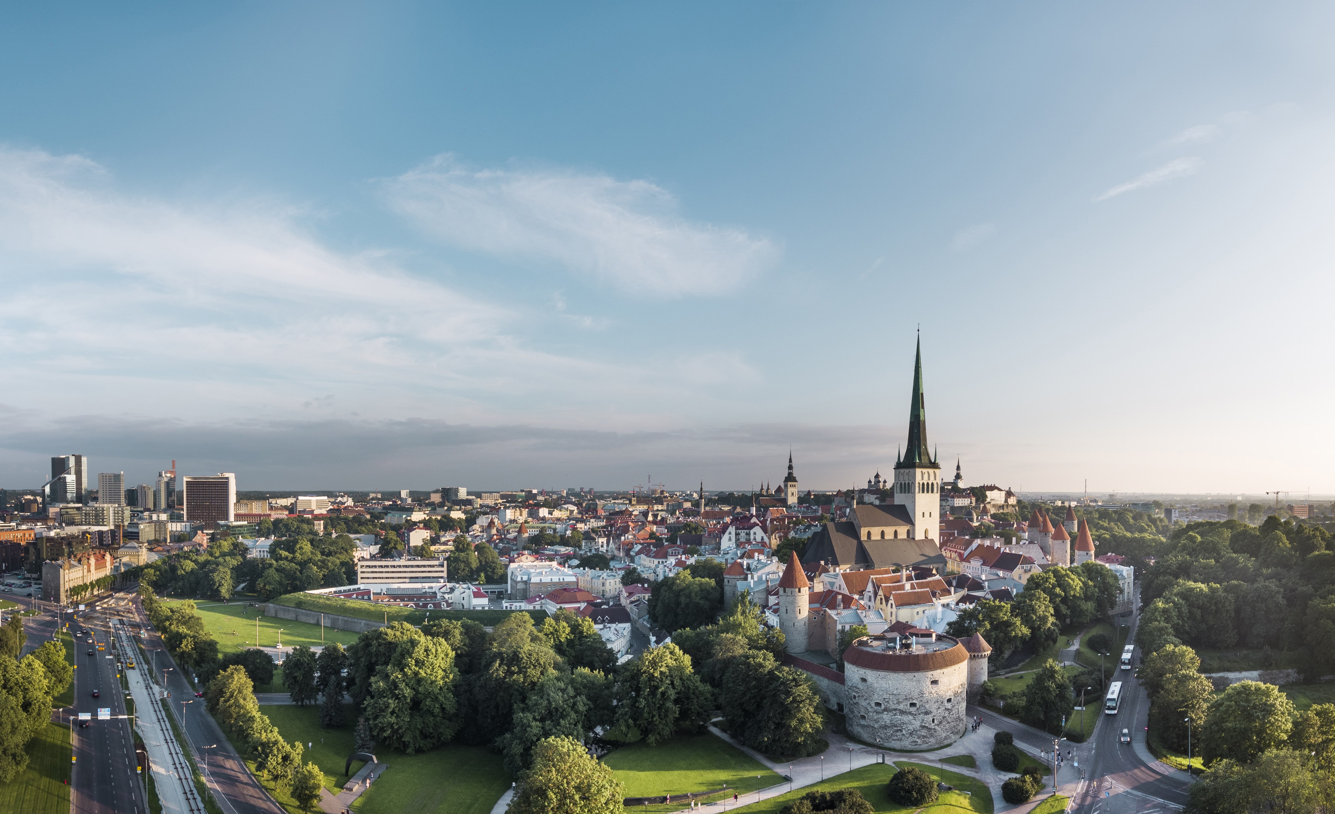 Tallinn city skyline during the summer