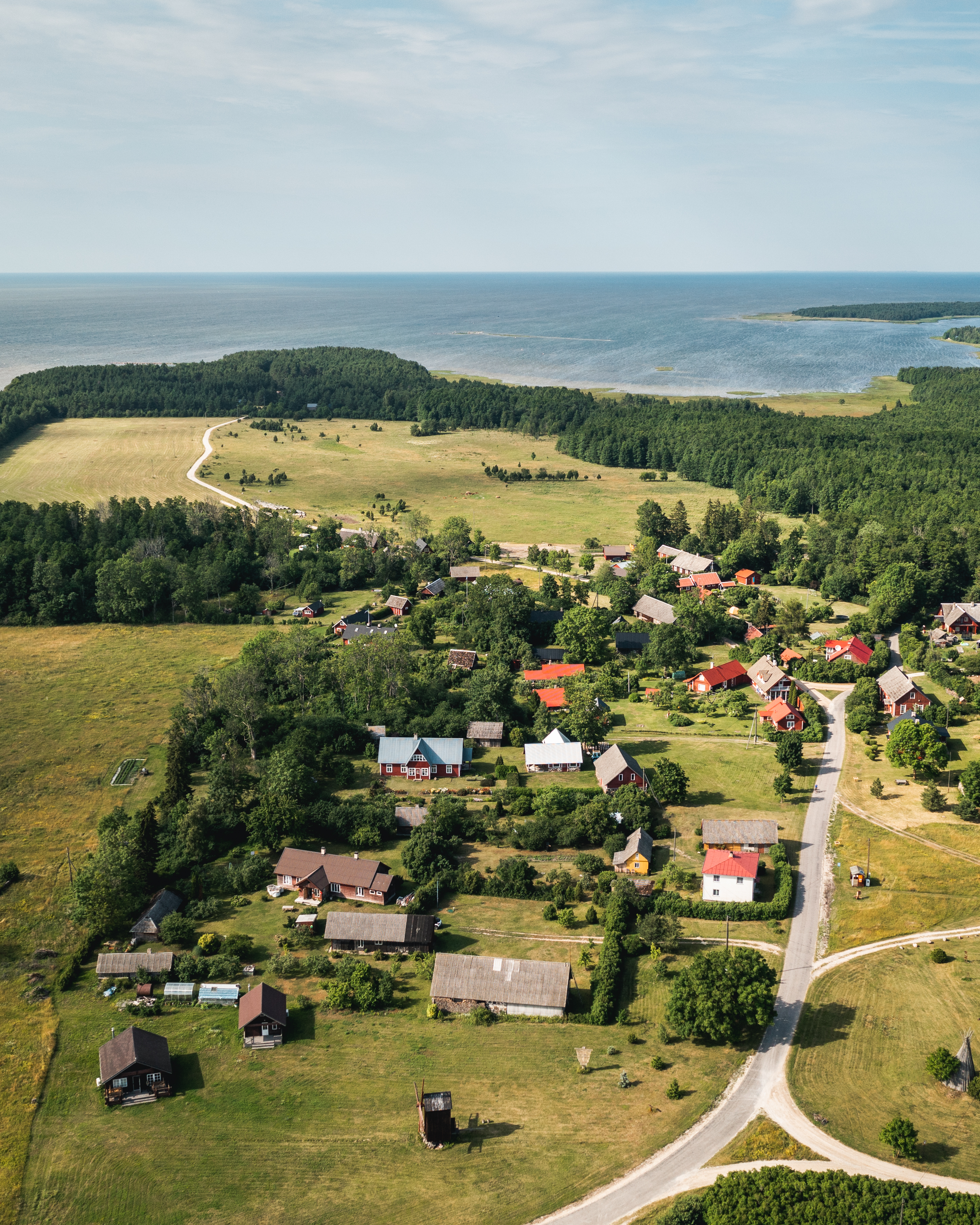 Overview of town Vormsi Island during the summer