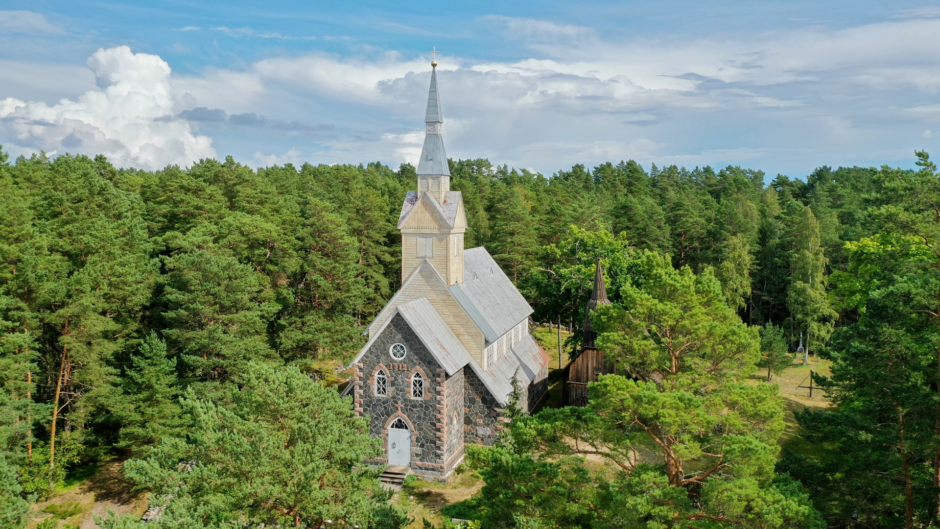 New church on Ruhnu Island in Estonia