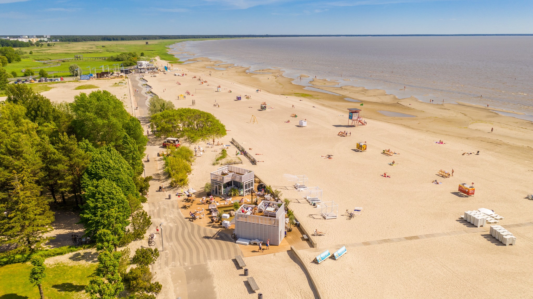 Pärnu's sandy beach during the summer