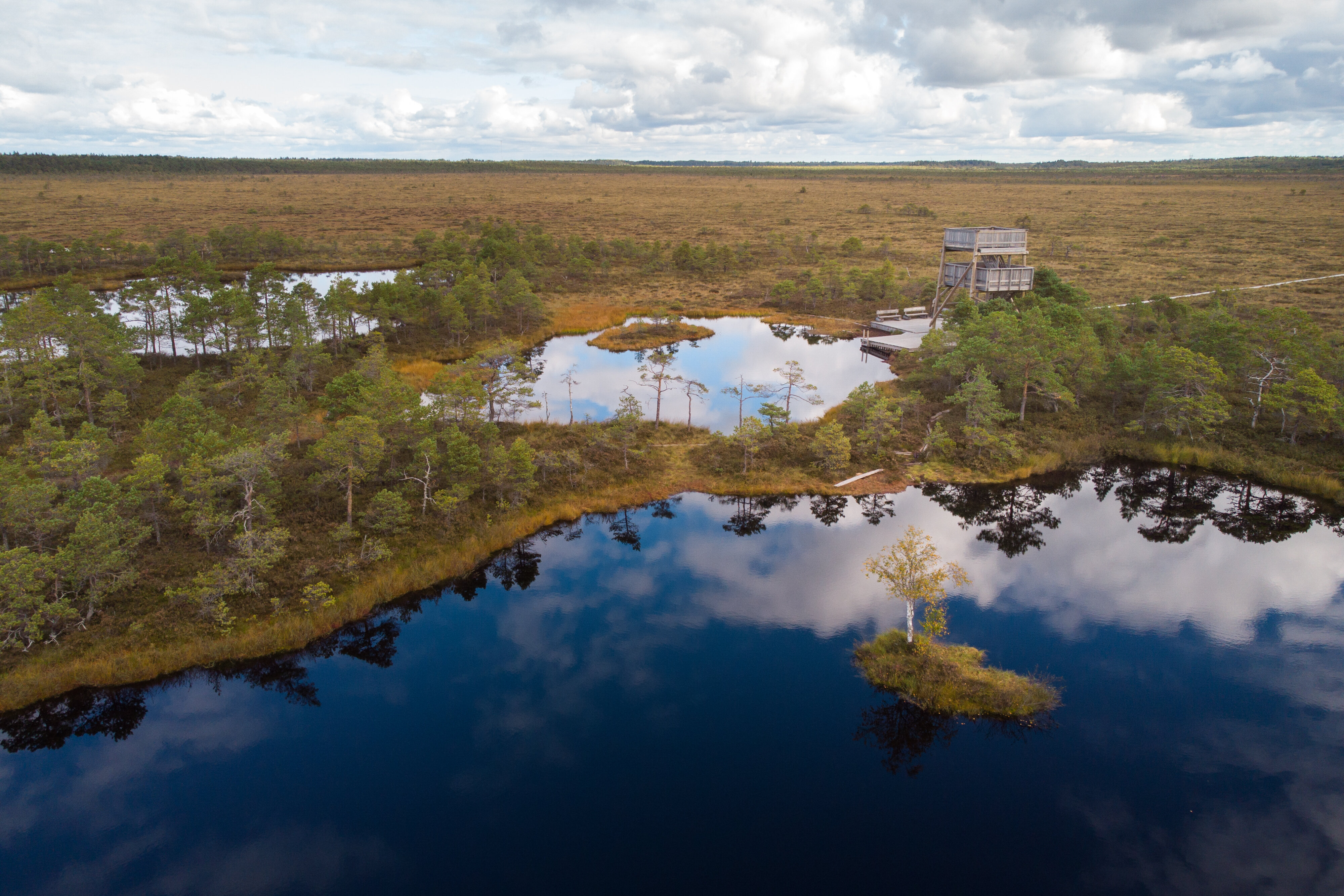 Marimetsa Bog lakes and observation tower