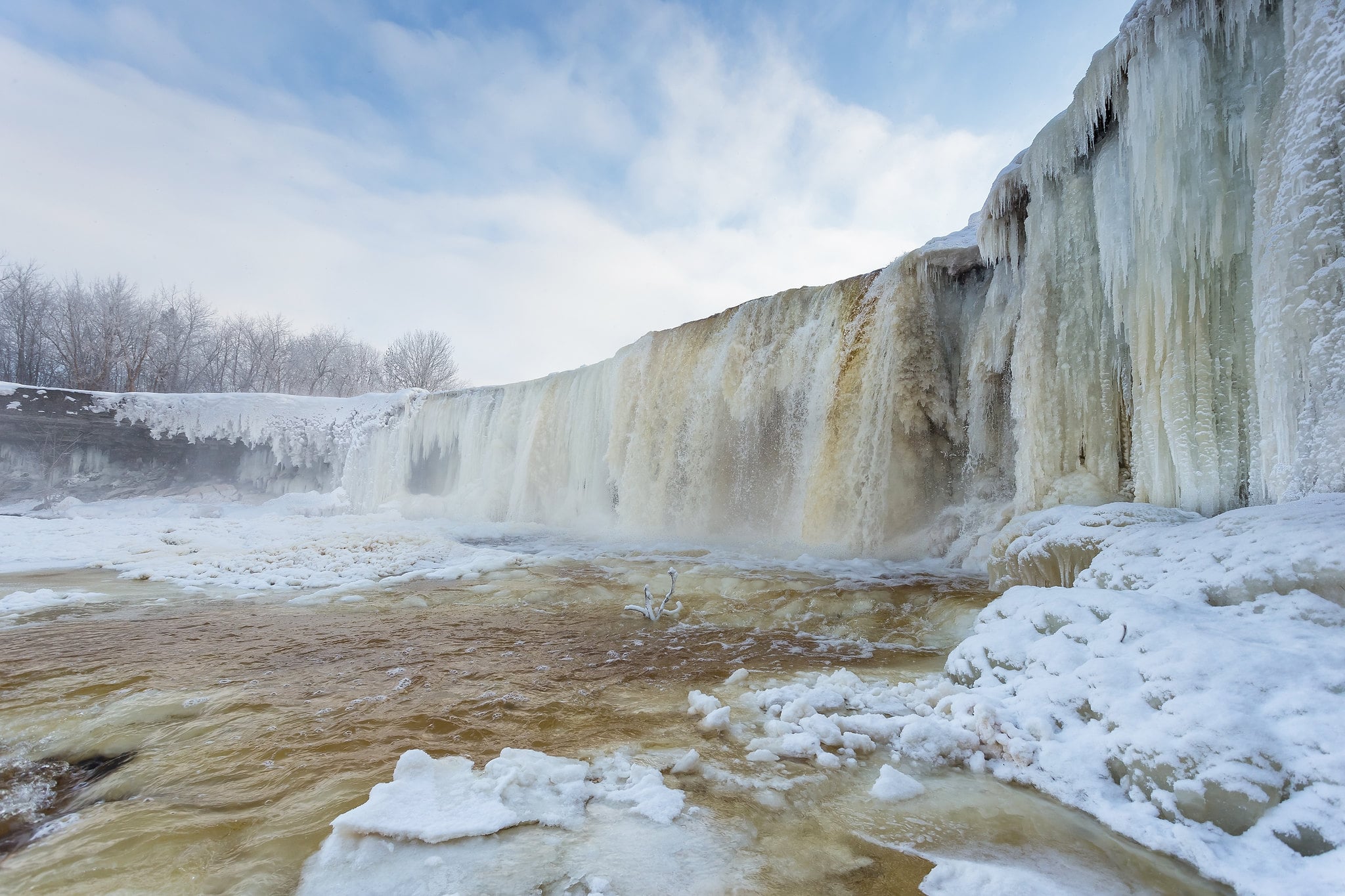 Jägala Waterfall frozen during winter