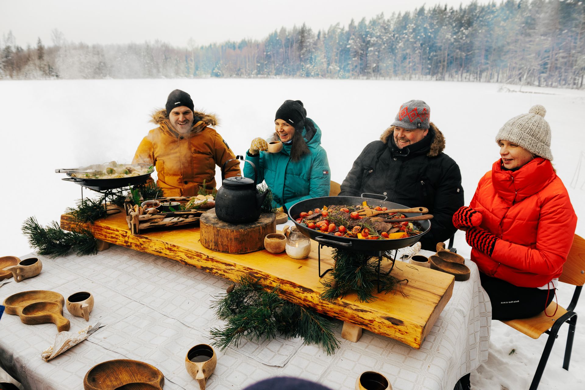 Winterwanderung mit Picknick in Estland