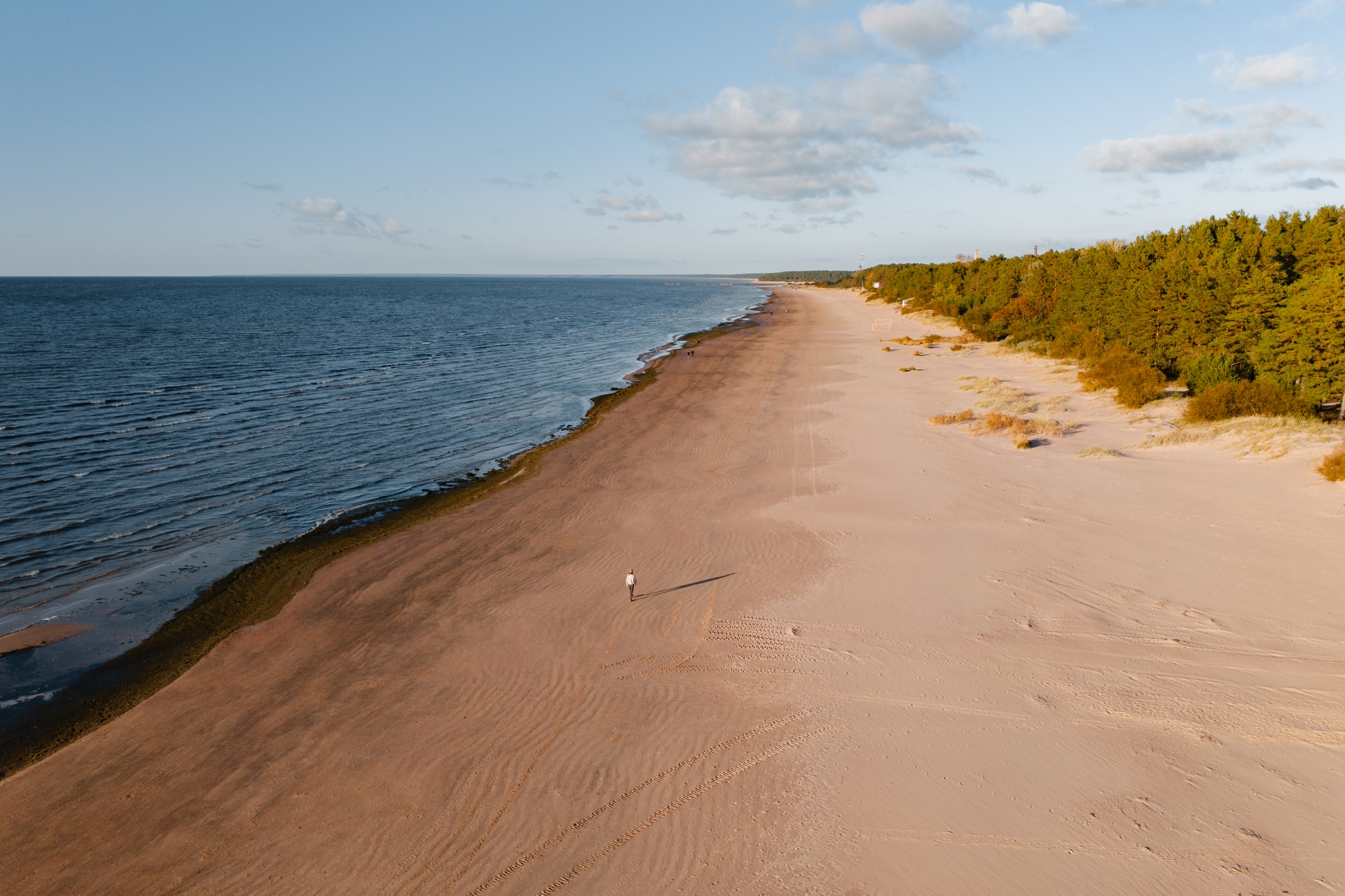 Long sandy beach on the Baltic Sea at Narva-Jõesuu