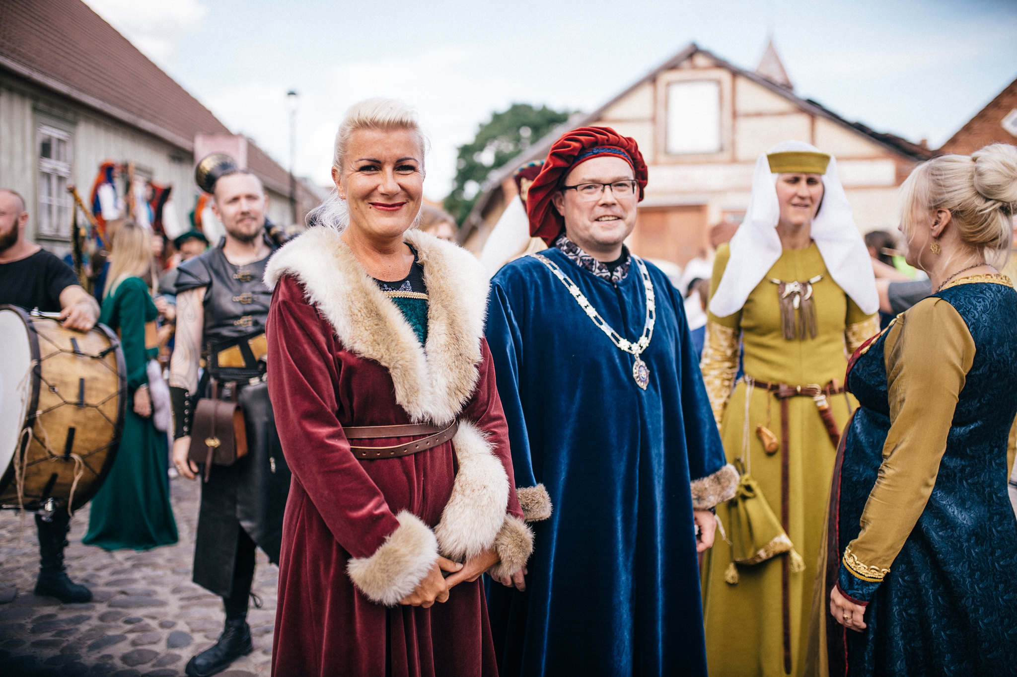 People in medieval costume in Viljandi during Hanseatic Days