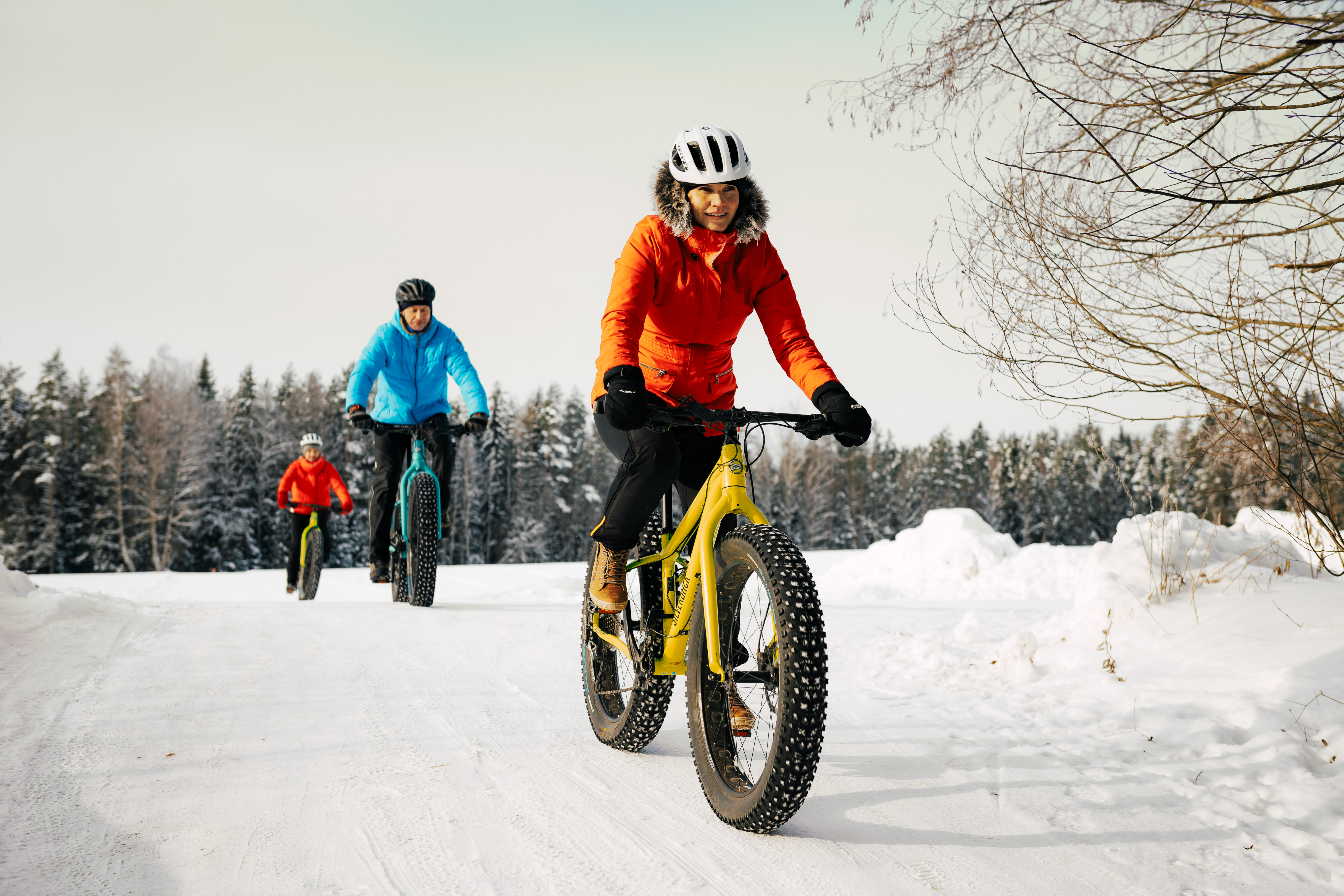Fat bike tour during winter in South Estonia