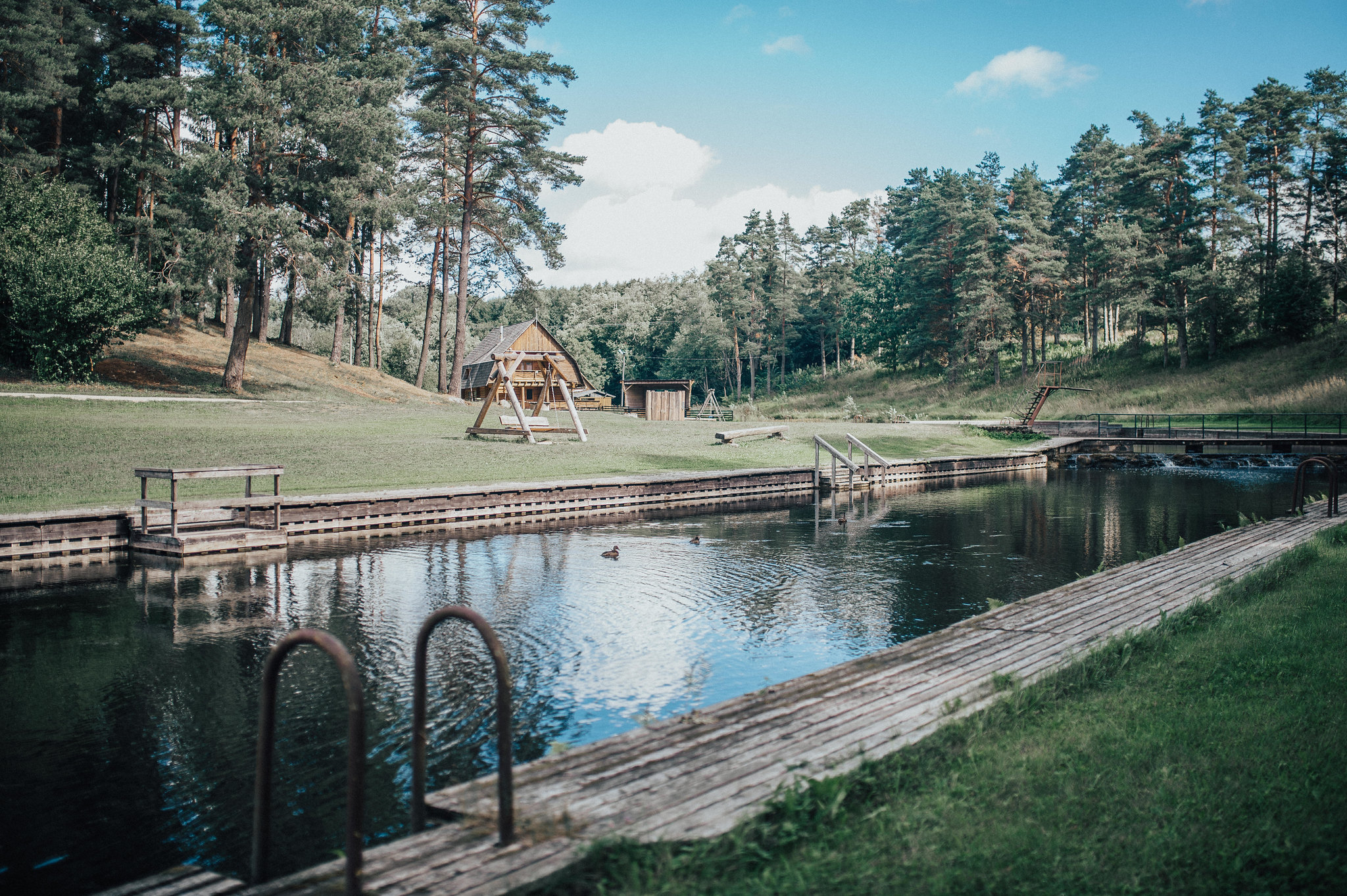 Uueveski pools during summer in Viljandi