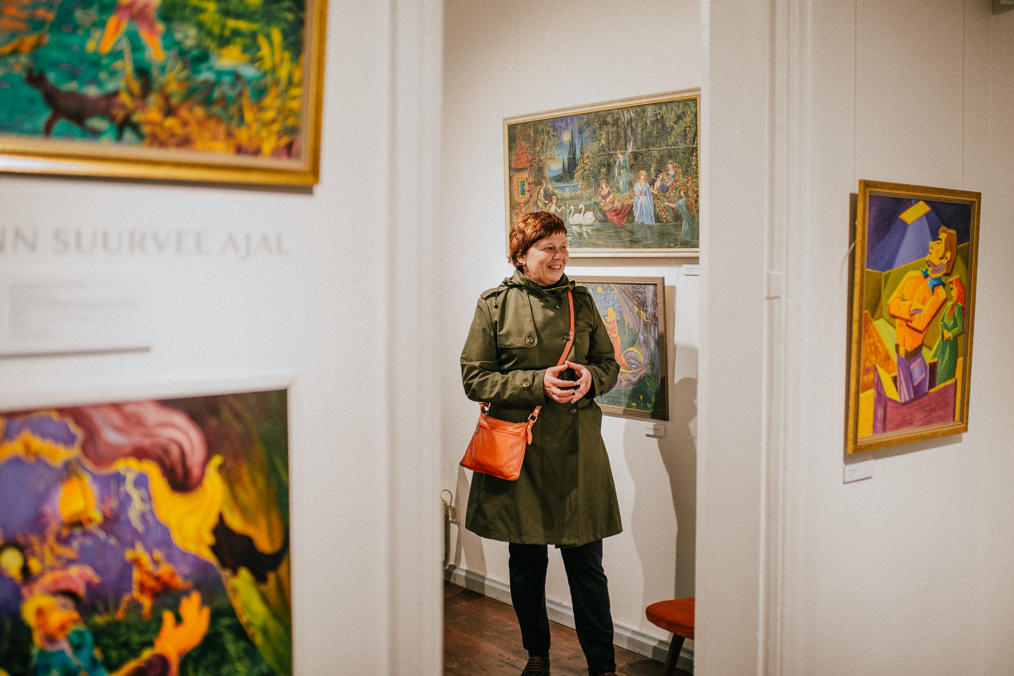 Woman at an art gallery in Estonia