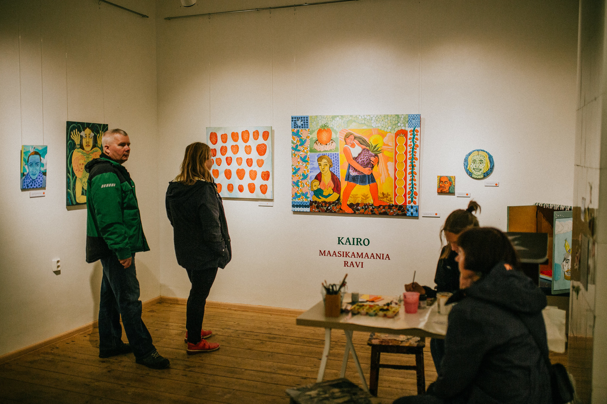 People visiting an art gallery in Estonia