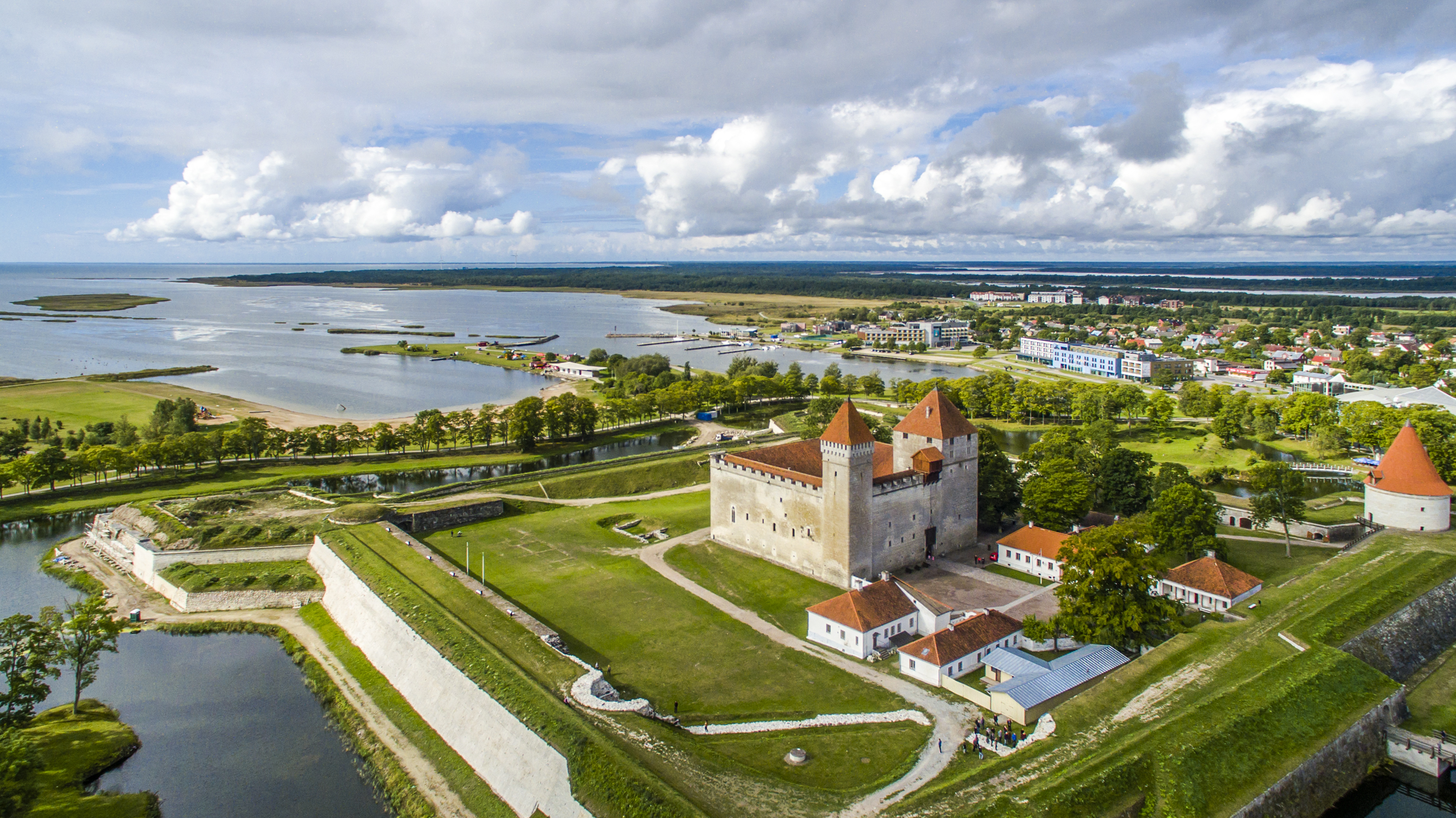 Kuressaare Castle on Saaremaa on a bright sunny summer day