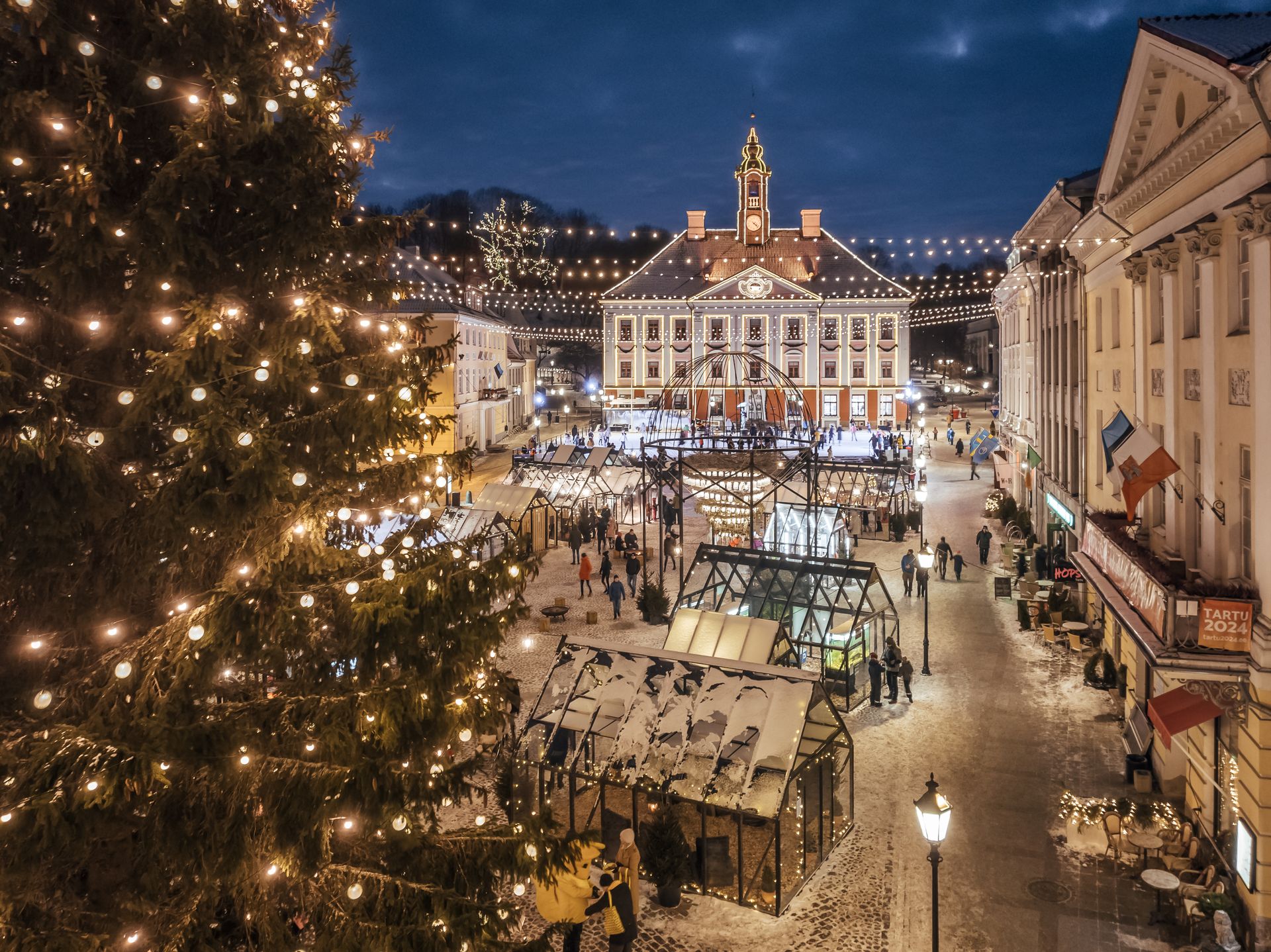 Tartu Rātslaukums Ziemassvētkos