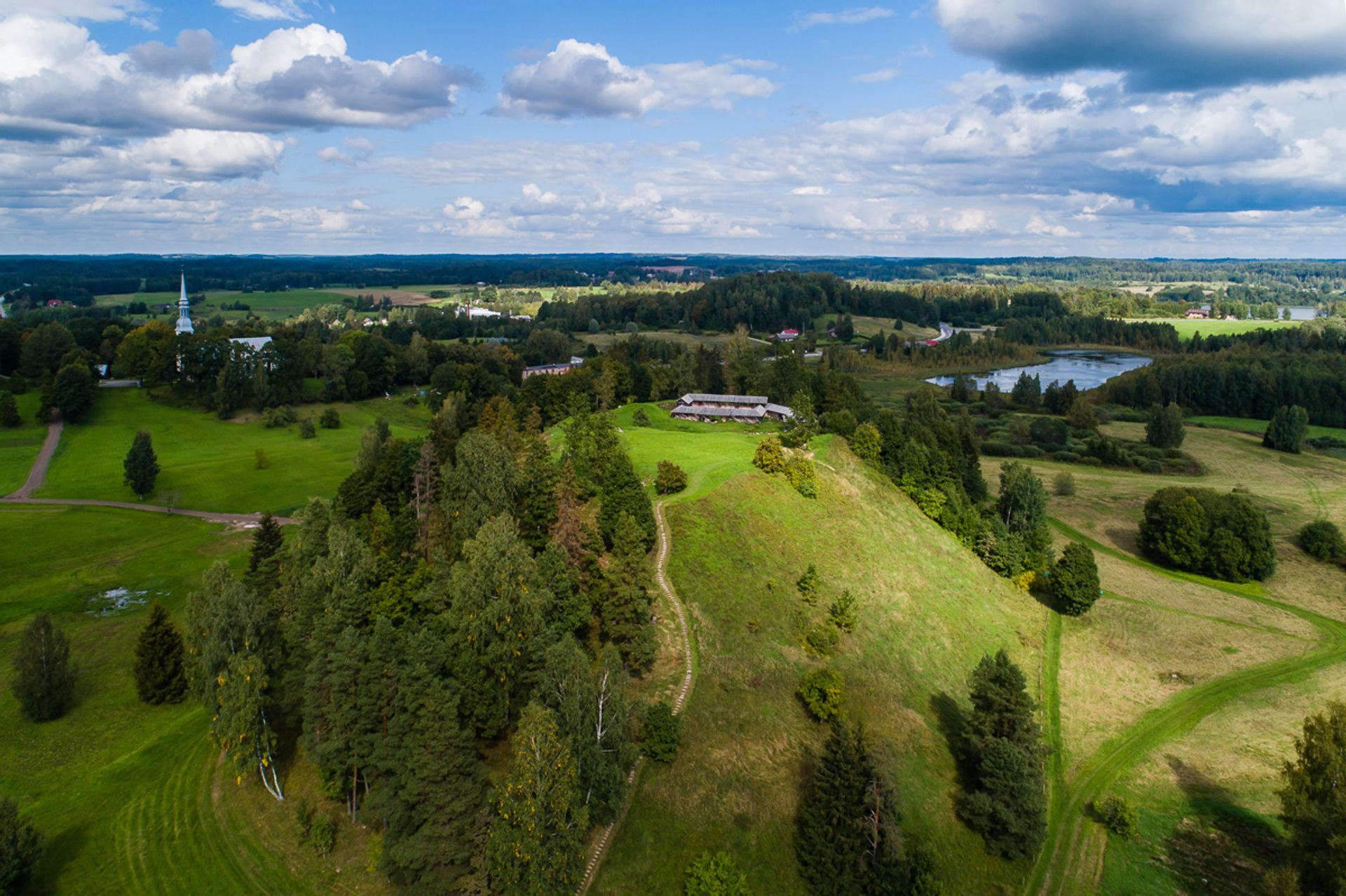 Otepää Hill Fort during the summer with greenery