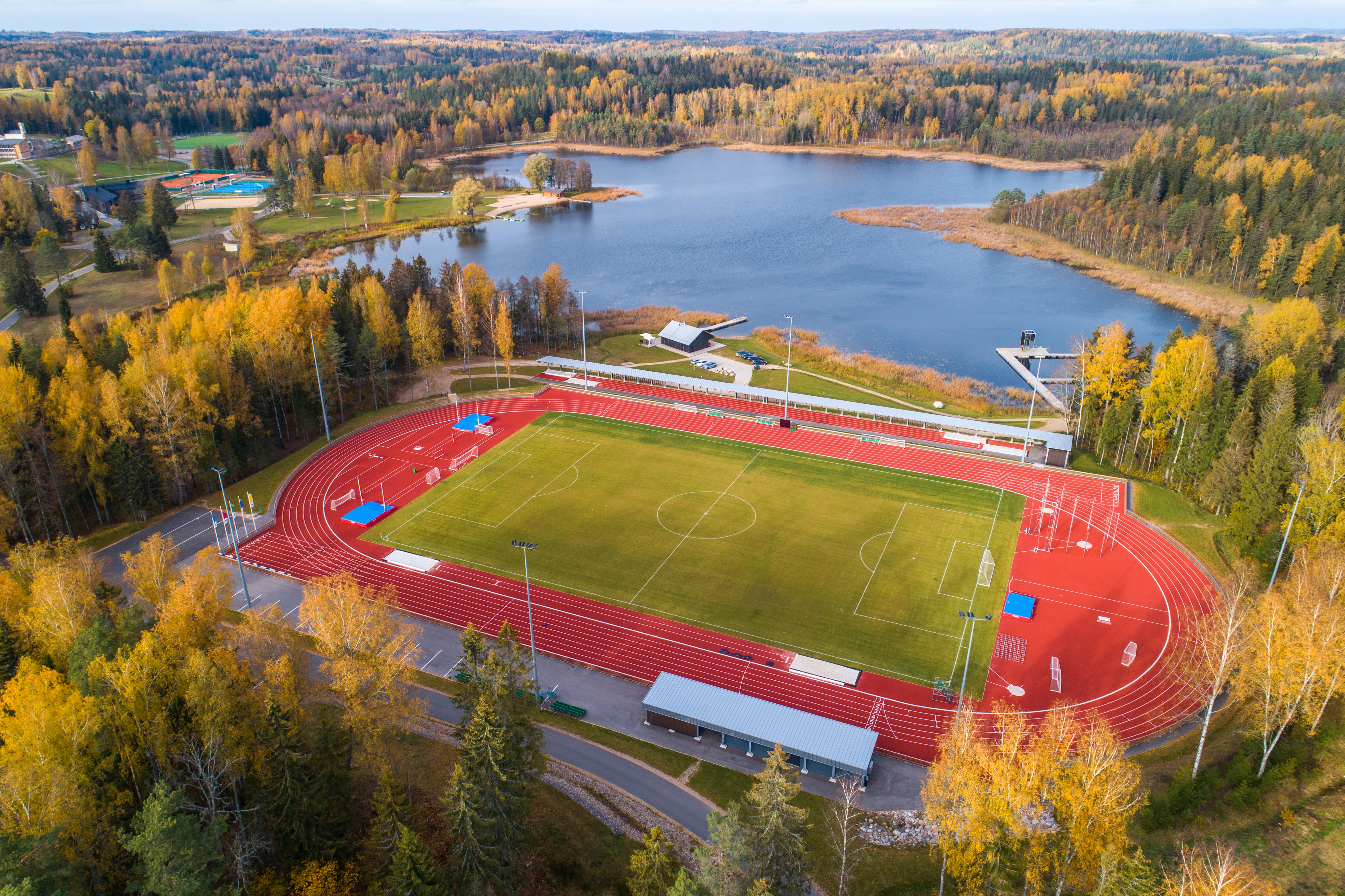 Kaariku Sports Centre near Otepää in autumn