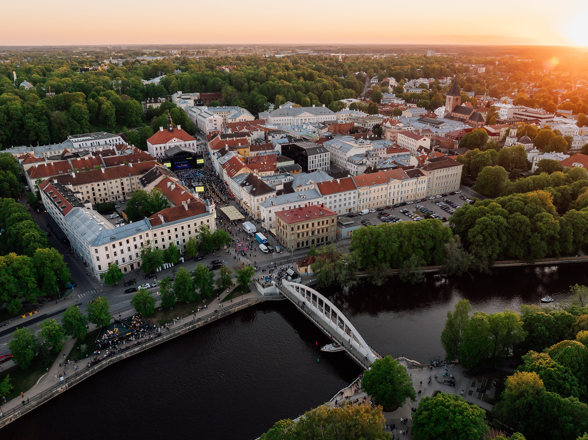 Vaade Tartu vanalinnale linnulennult