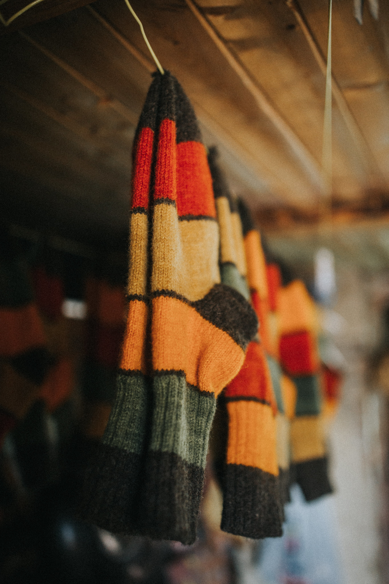 Woolen socks hanging in Estonia