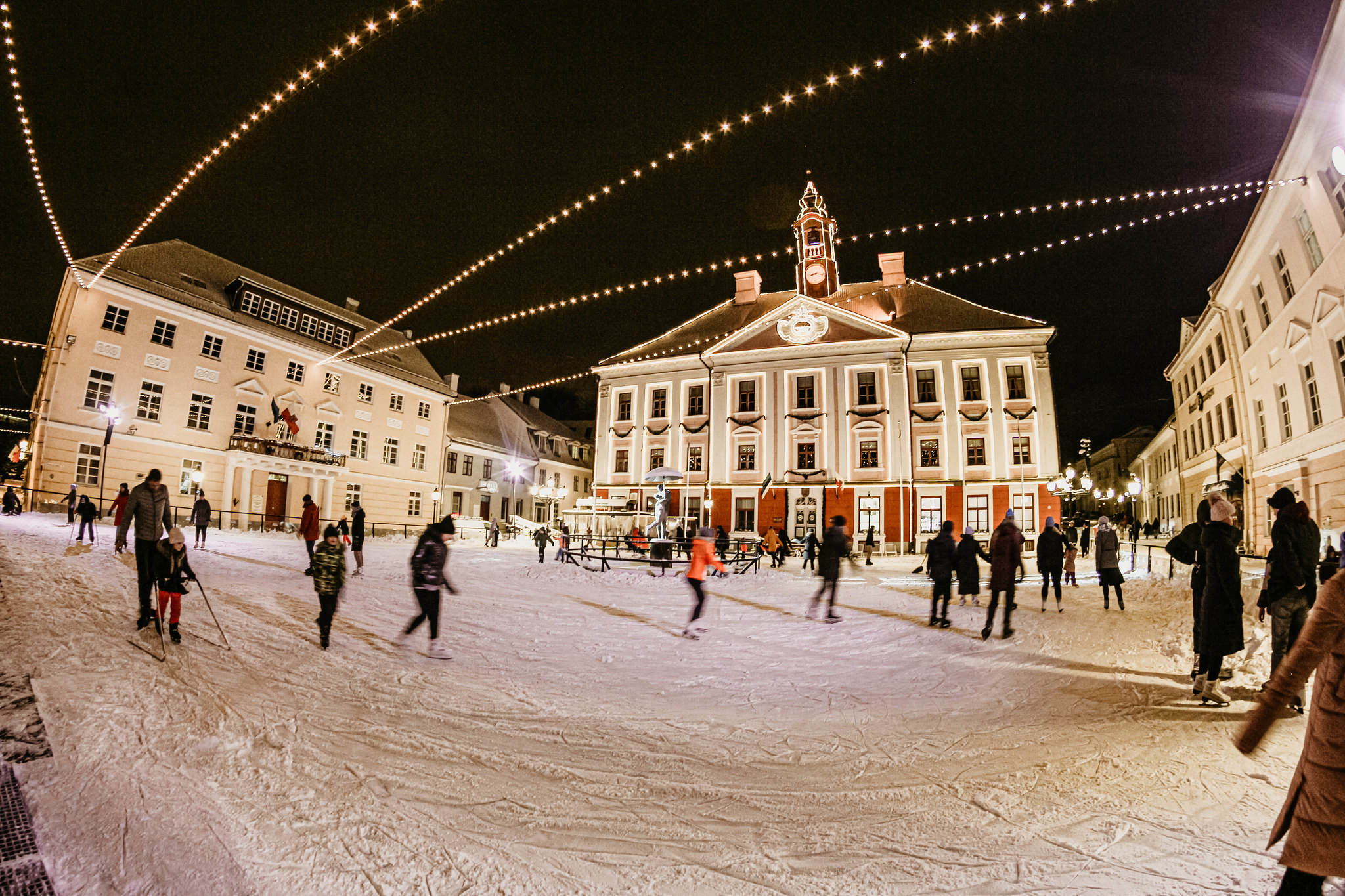 Ice rink during winter in Tartu