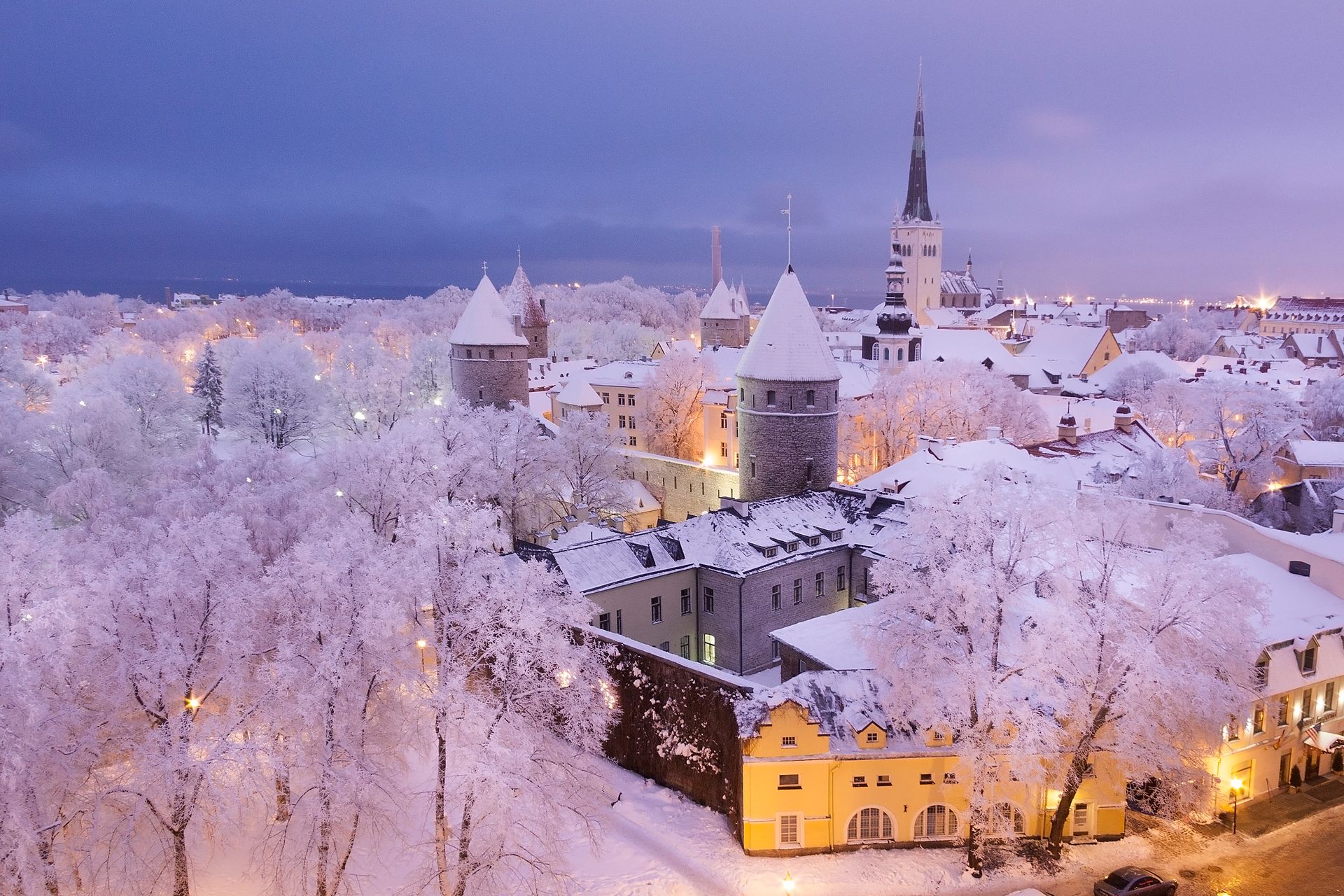 Snowy Tallinn old town