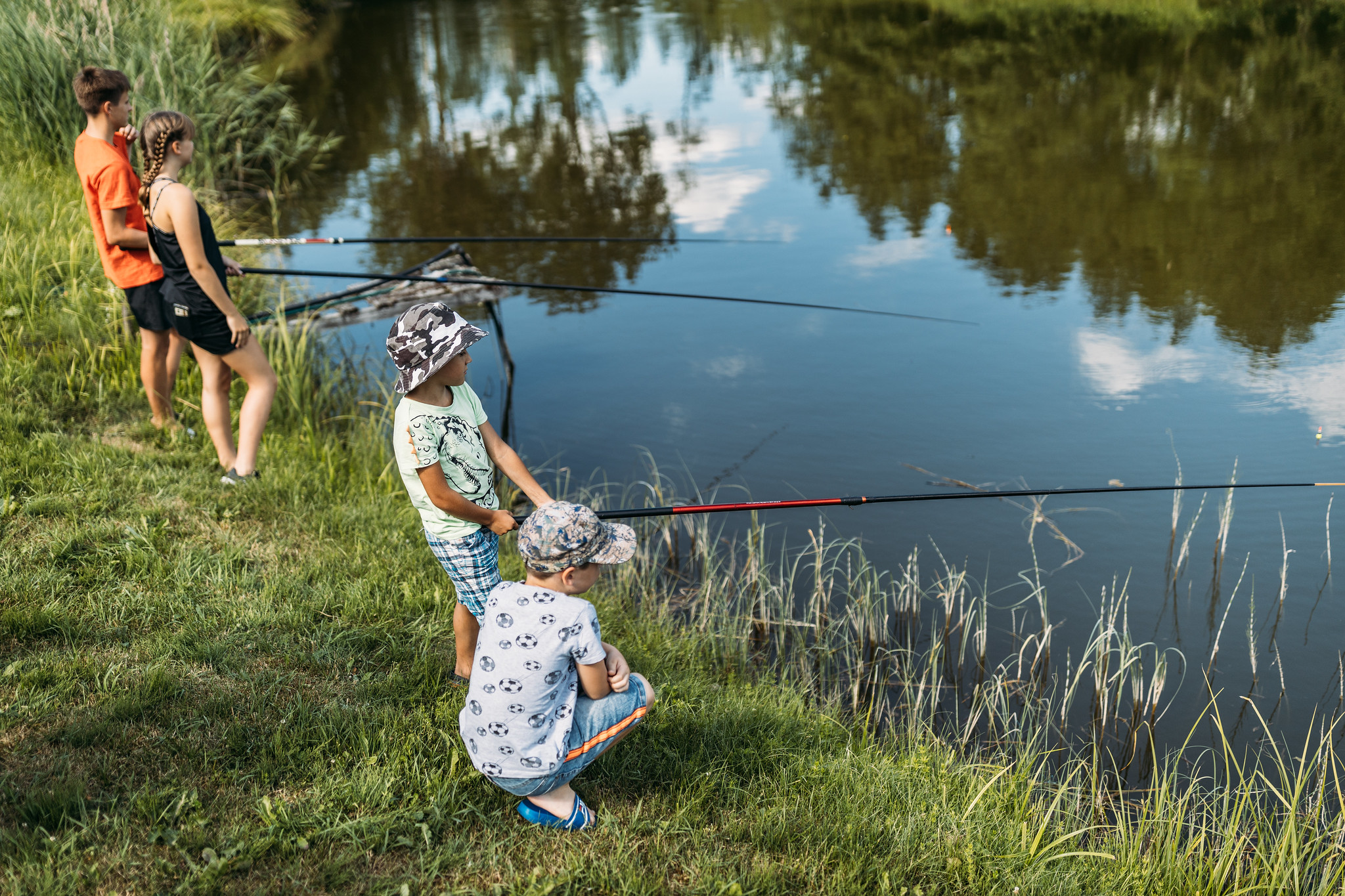 Children fishing in Estonia