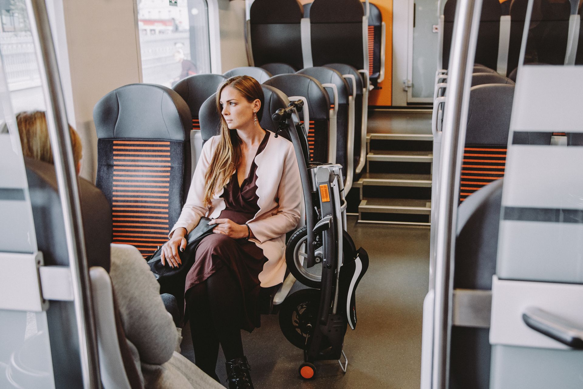 Train ride with a folding bike