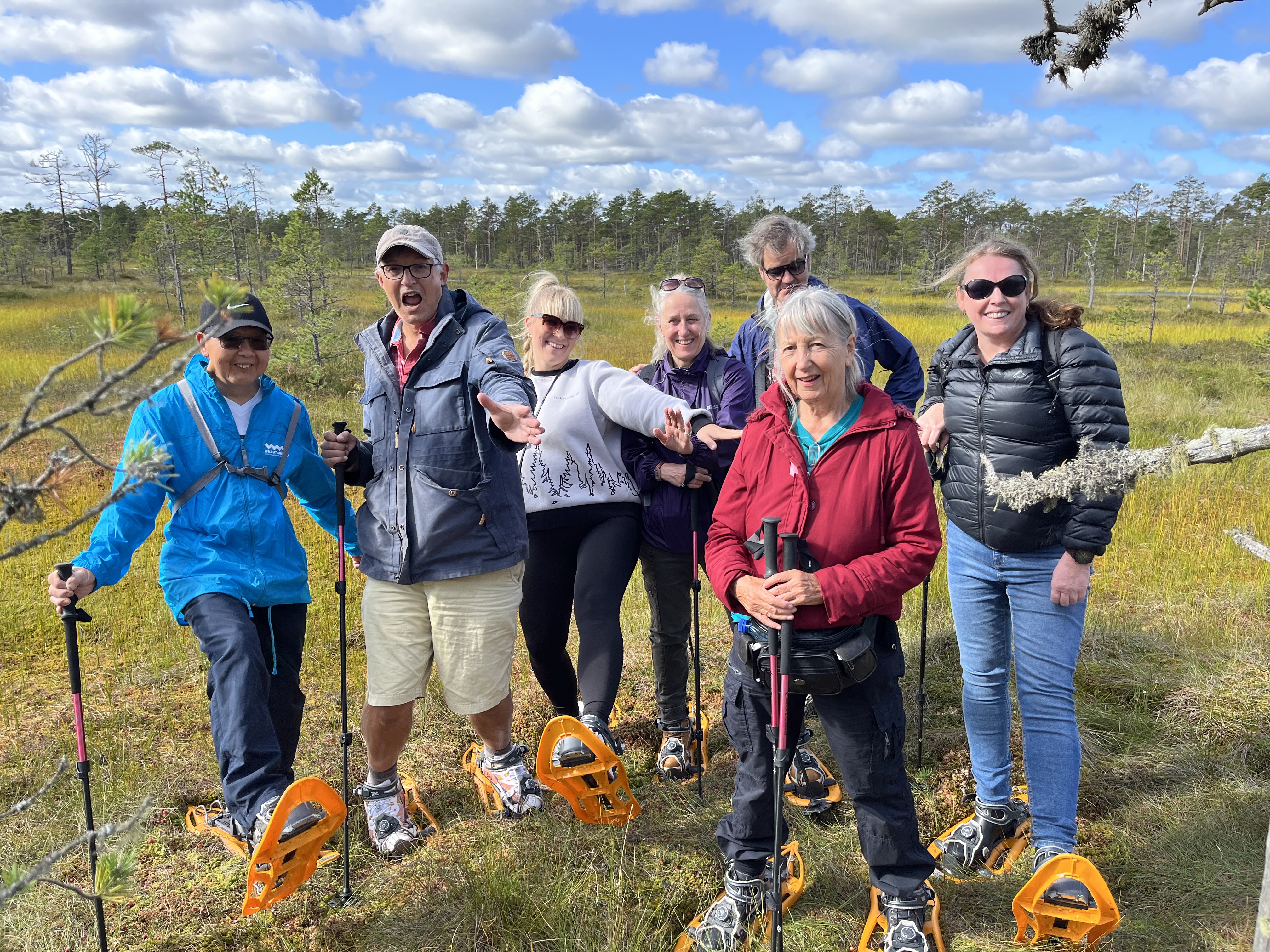 Group bog shoe hike