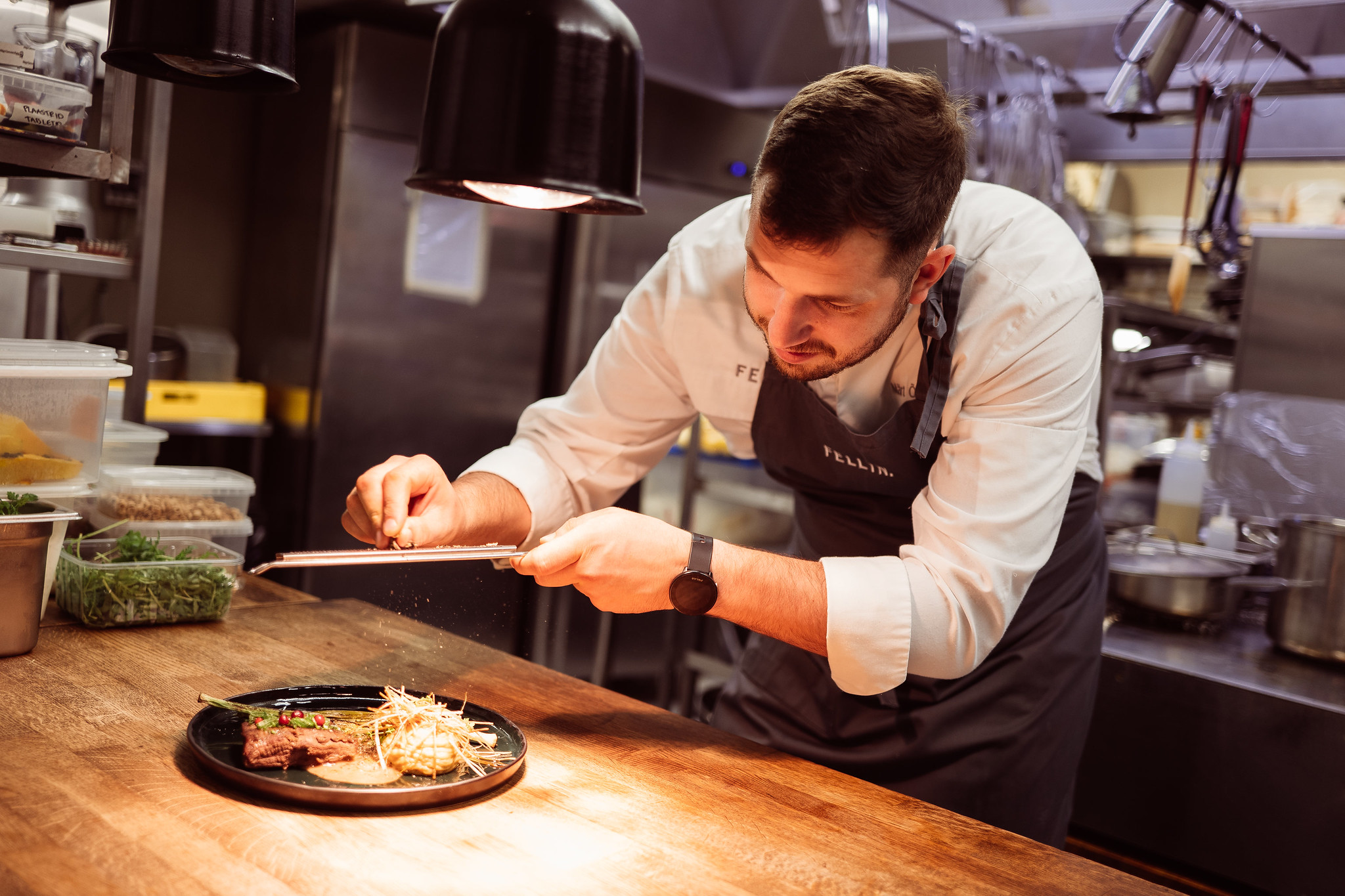 Chef prepares modern Estonian food at Fellin in Viljandi