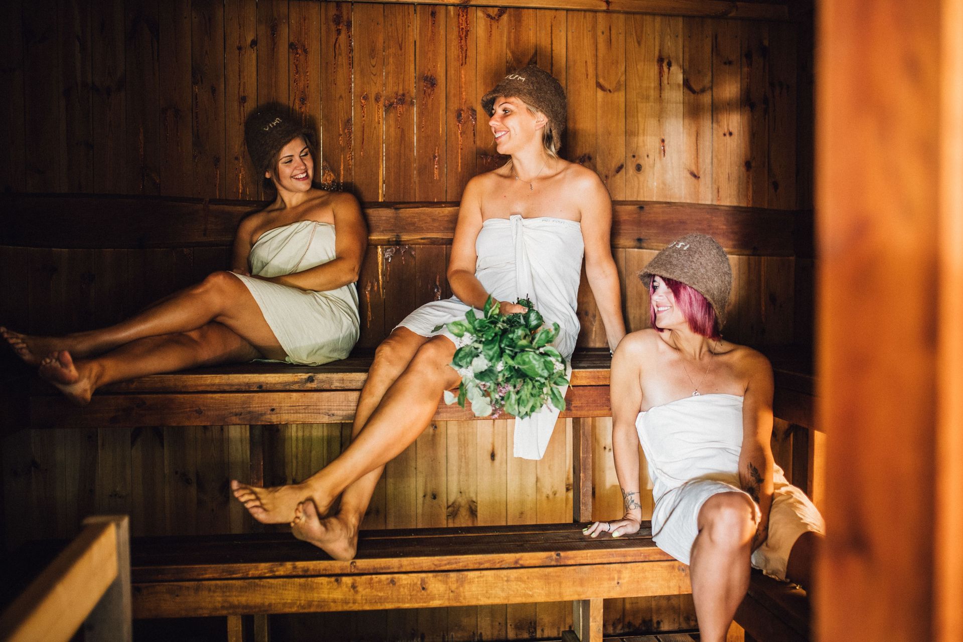 Women enjoy Sauna Day in Estonia