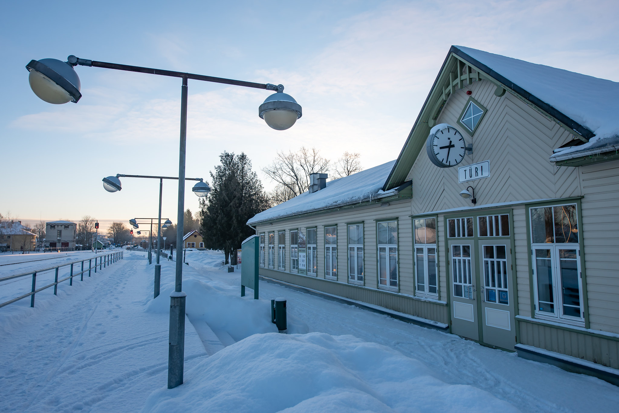 Türi train station during winter in Central Estonia