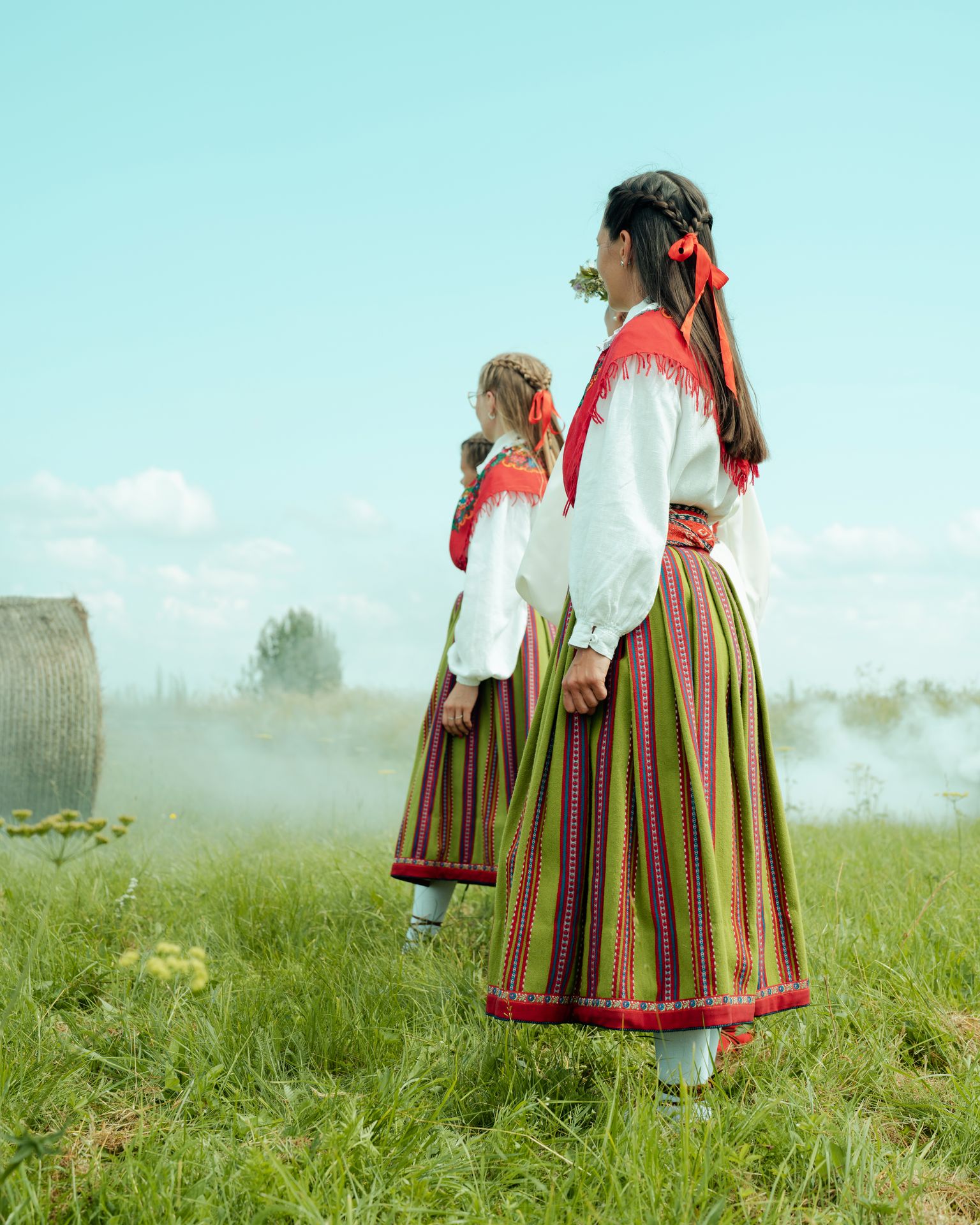 Women in traditional Estonian folk costumes
