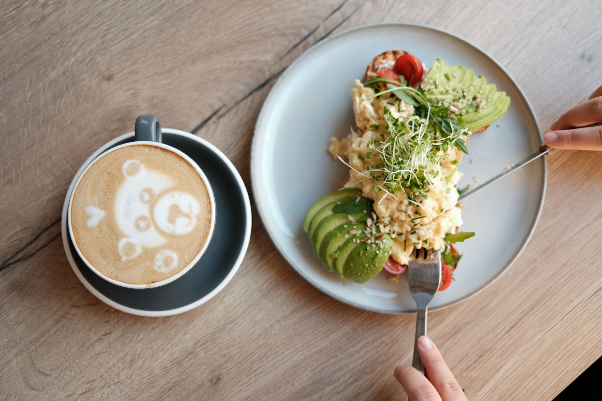 Breakfast in Tallinn at Dot Café with coffee and eggs