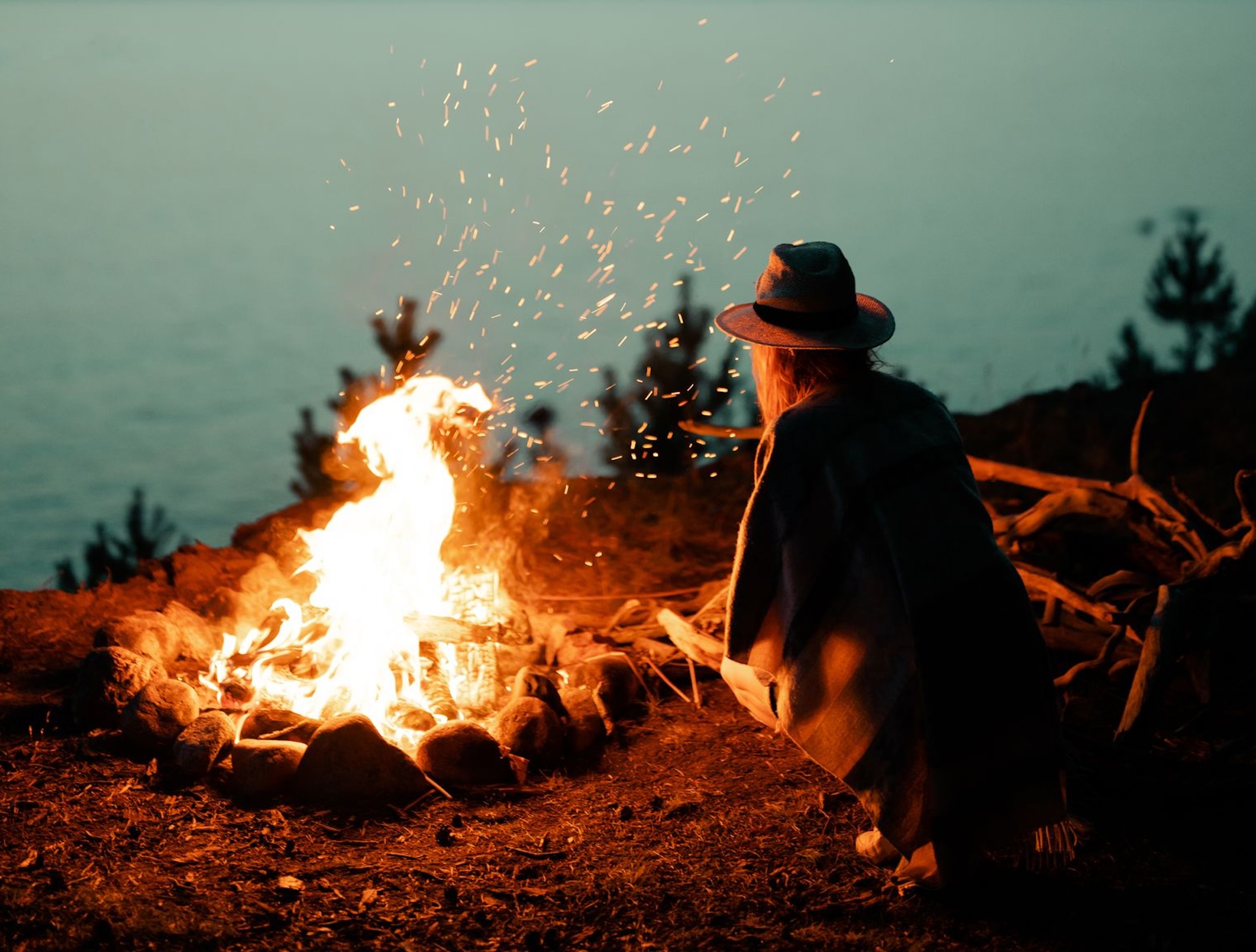 Midsummer bonfire, holiday celebration in Estonia
