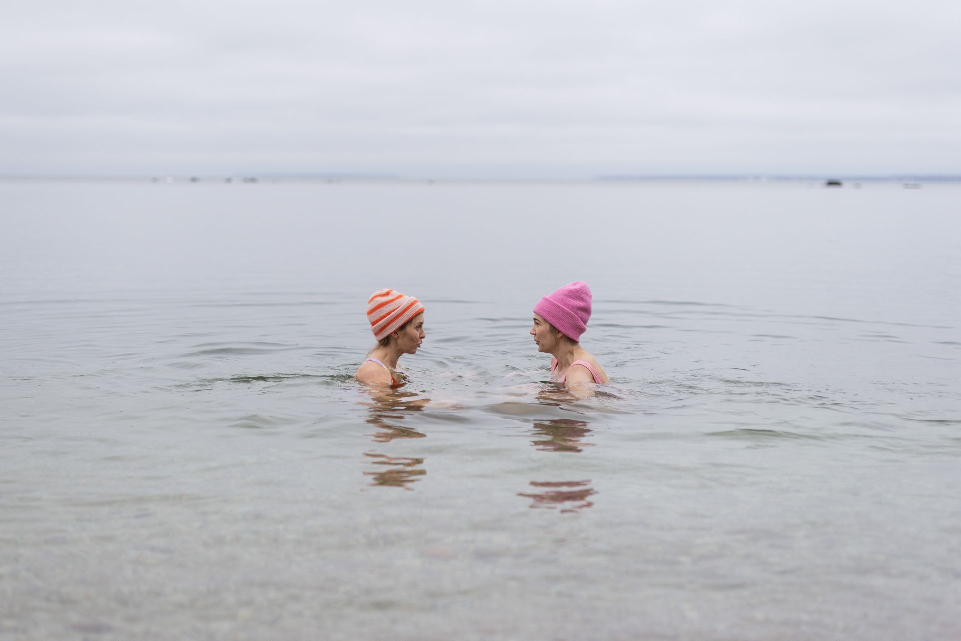 Winter swimming in the Baltic Sea in Tallinn