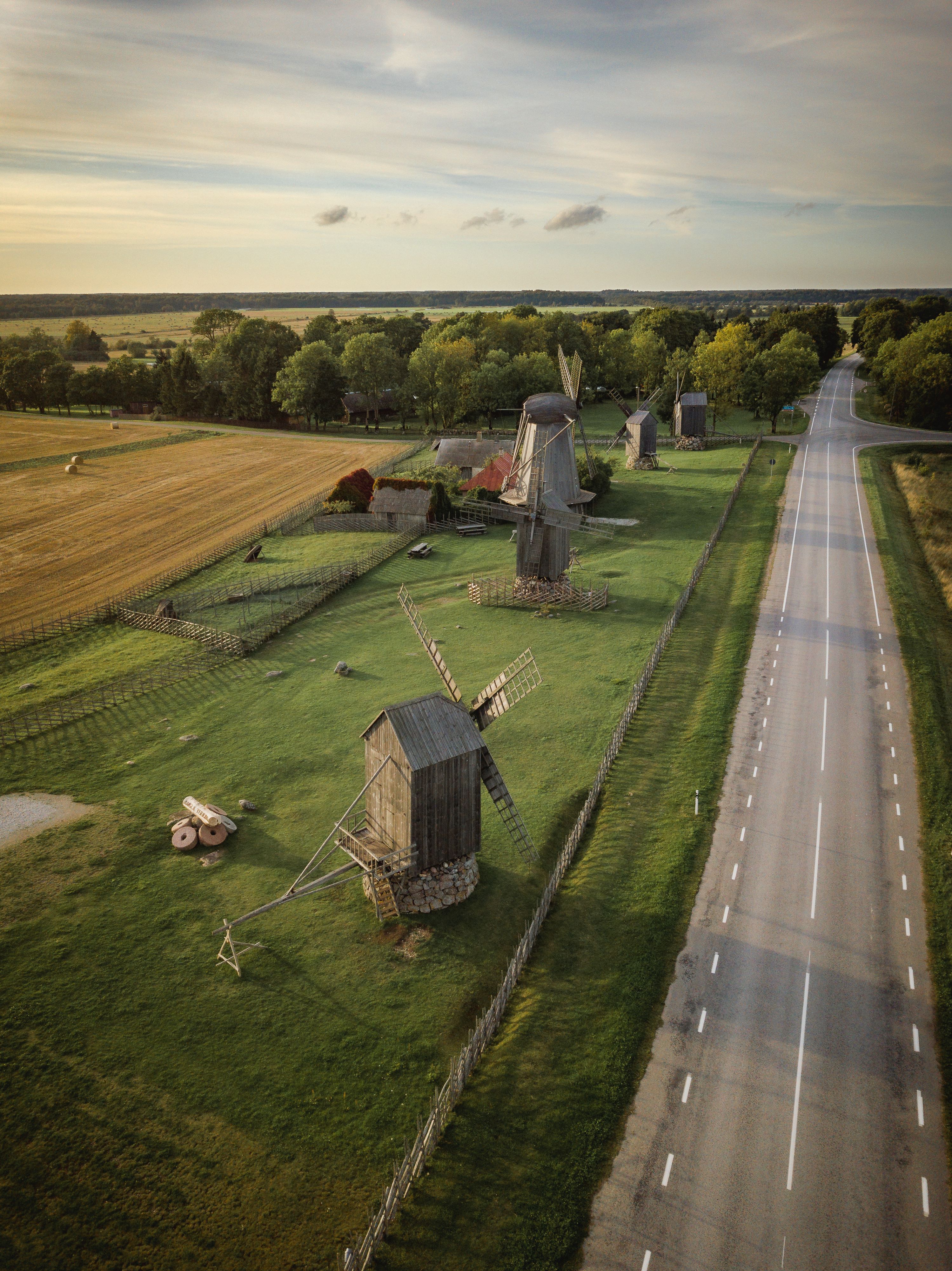 Angla Windmills on the Estonian island of Saaremaa