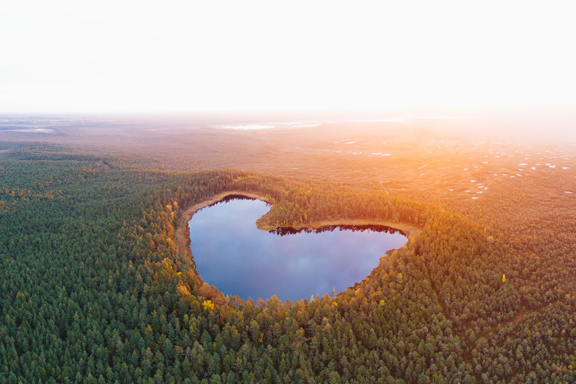Parika heart-shaped lake in Central Estonia