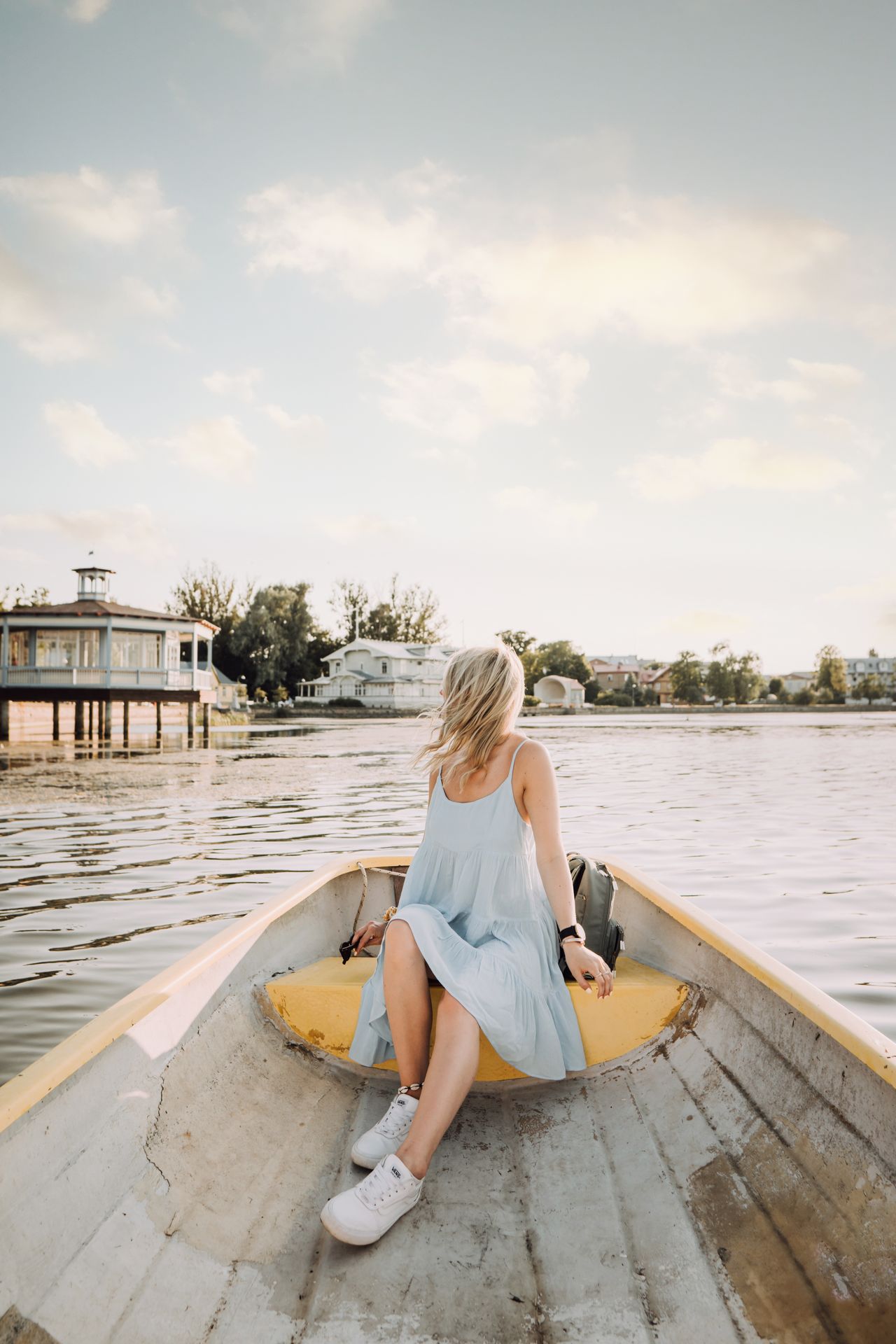 Woman in a boat in Haapsalu