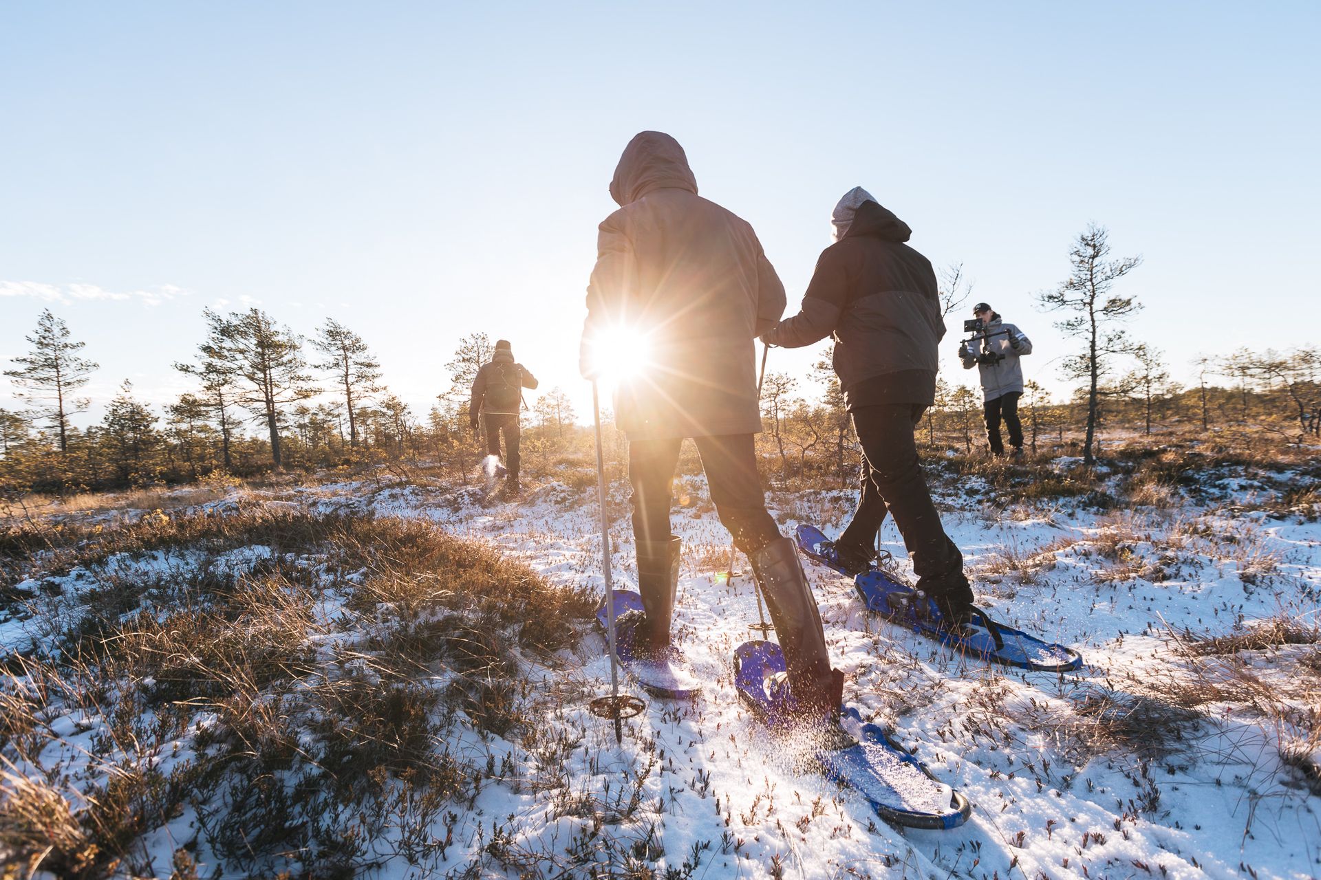Snowshoeing in an Estonian bog