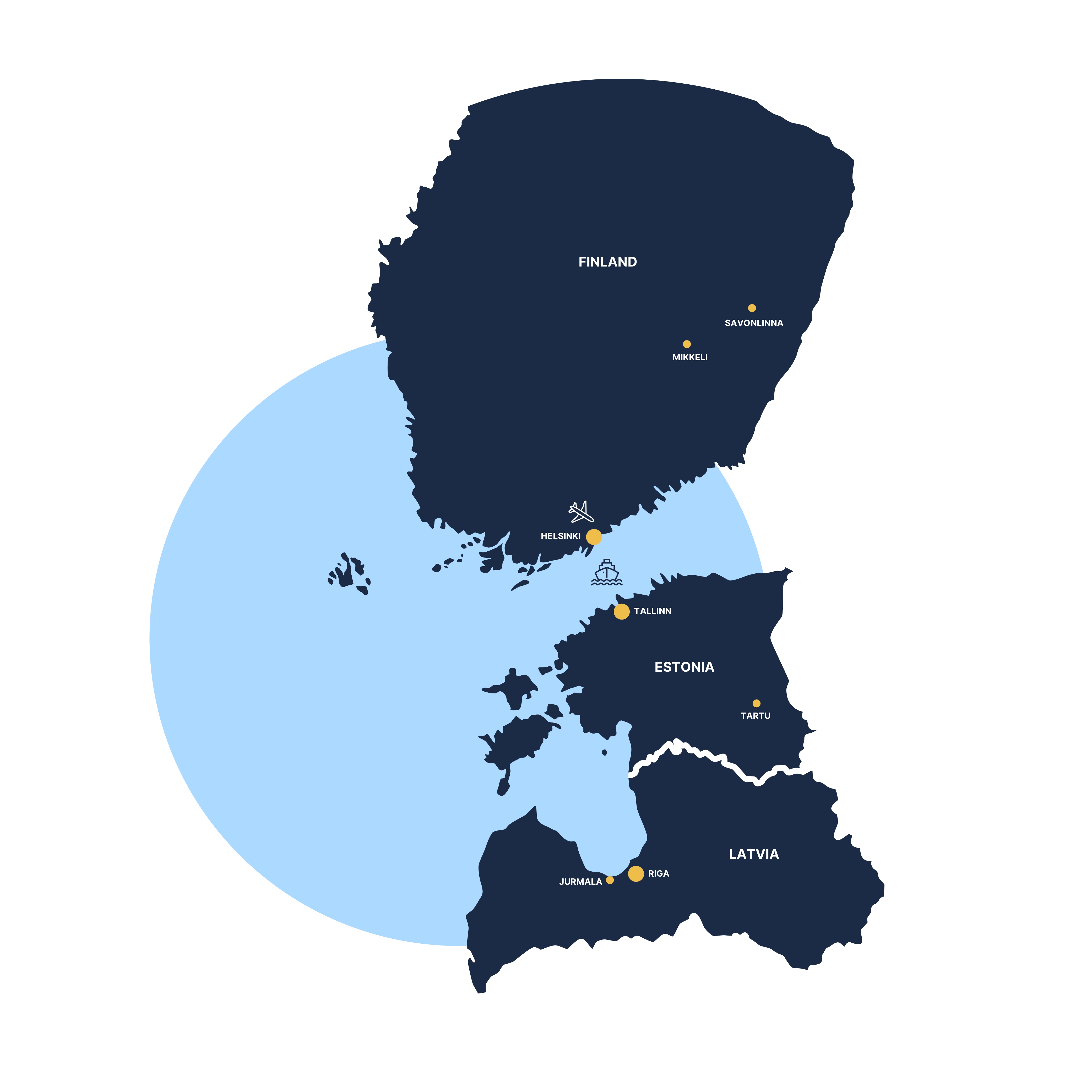 project partners on the map